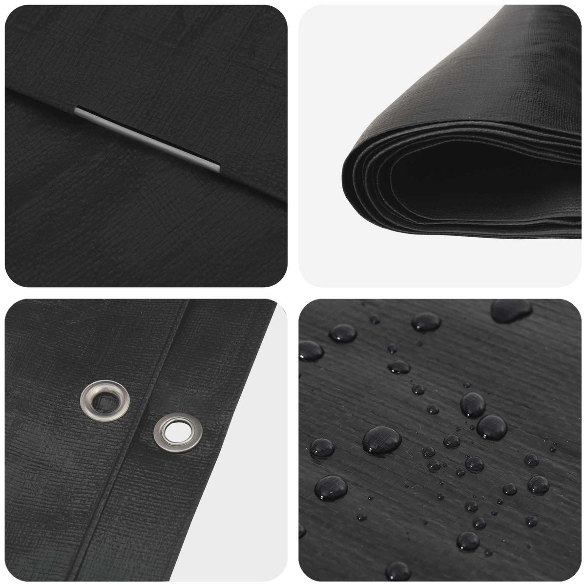 Cerada s rupama Antracit siva 8 x 8 m 180 gsm PE