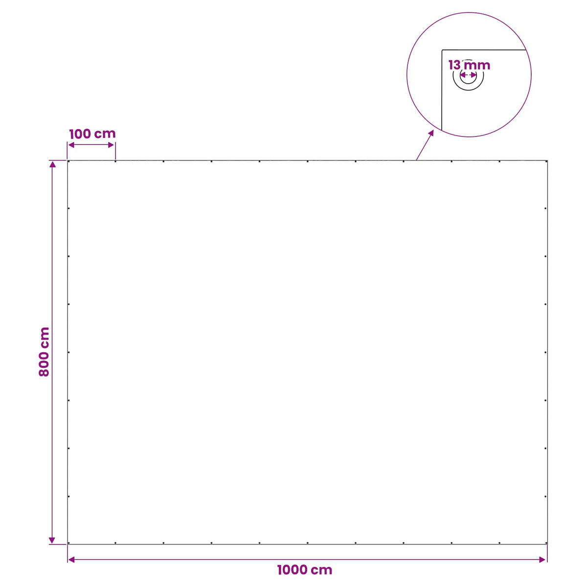 Cerada s rupama Antracit siva 8 x 10 m 180 gsm PE