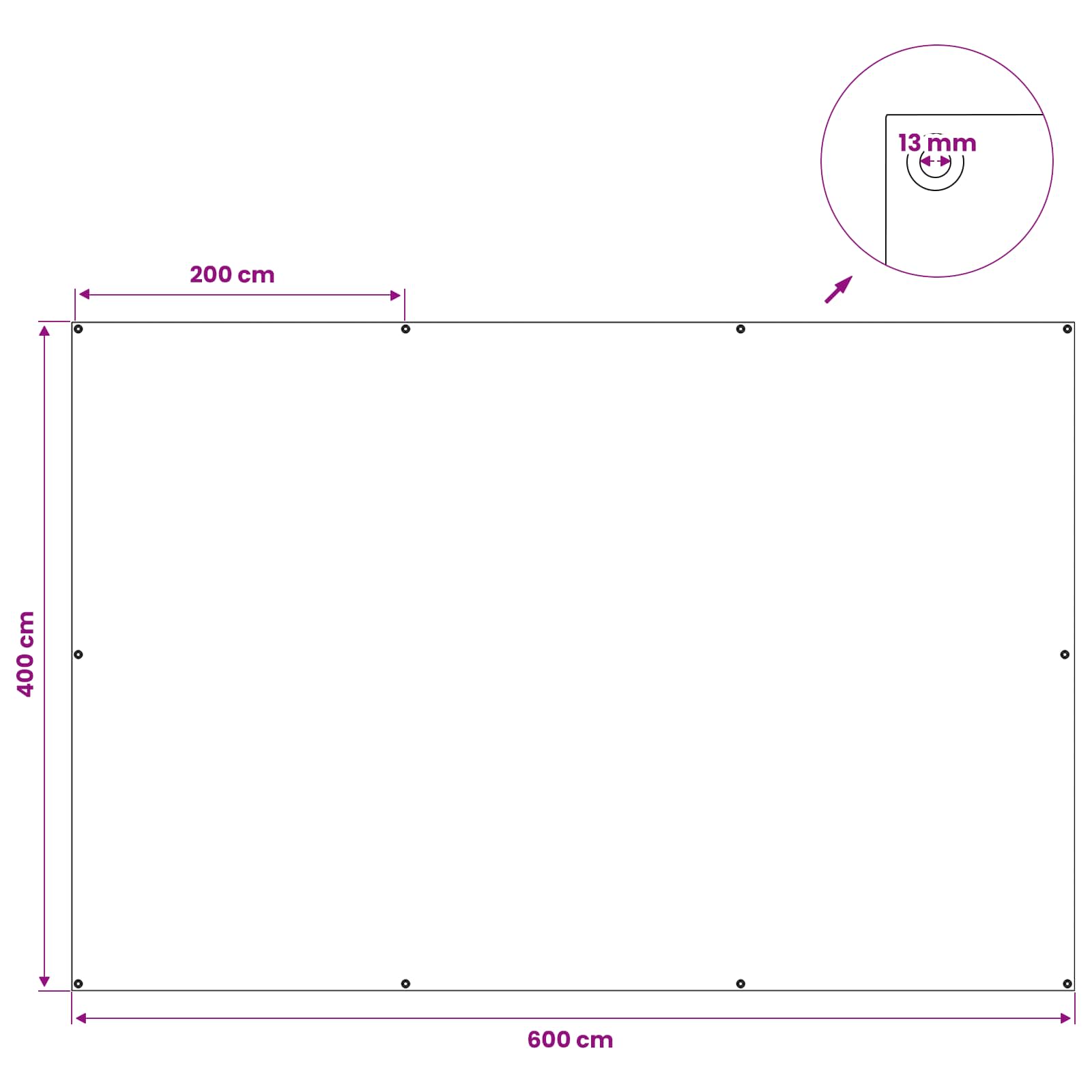 Cerada s rupama Plava 4 x 6 m 90 gsm PE
