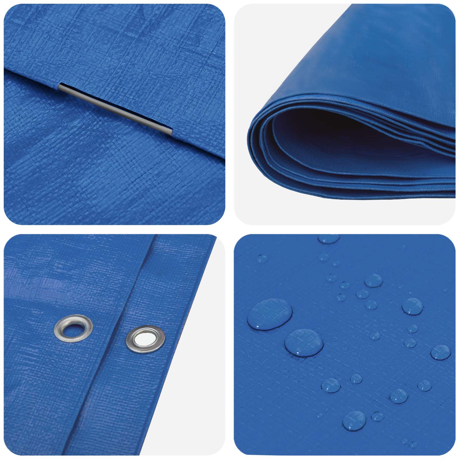 Cerada s rupama Plava 4 x 5 m 260 gsm PE