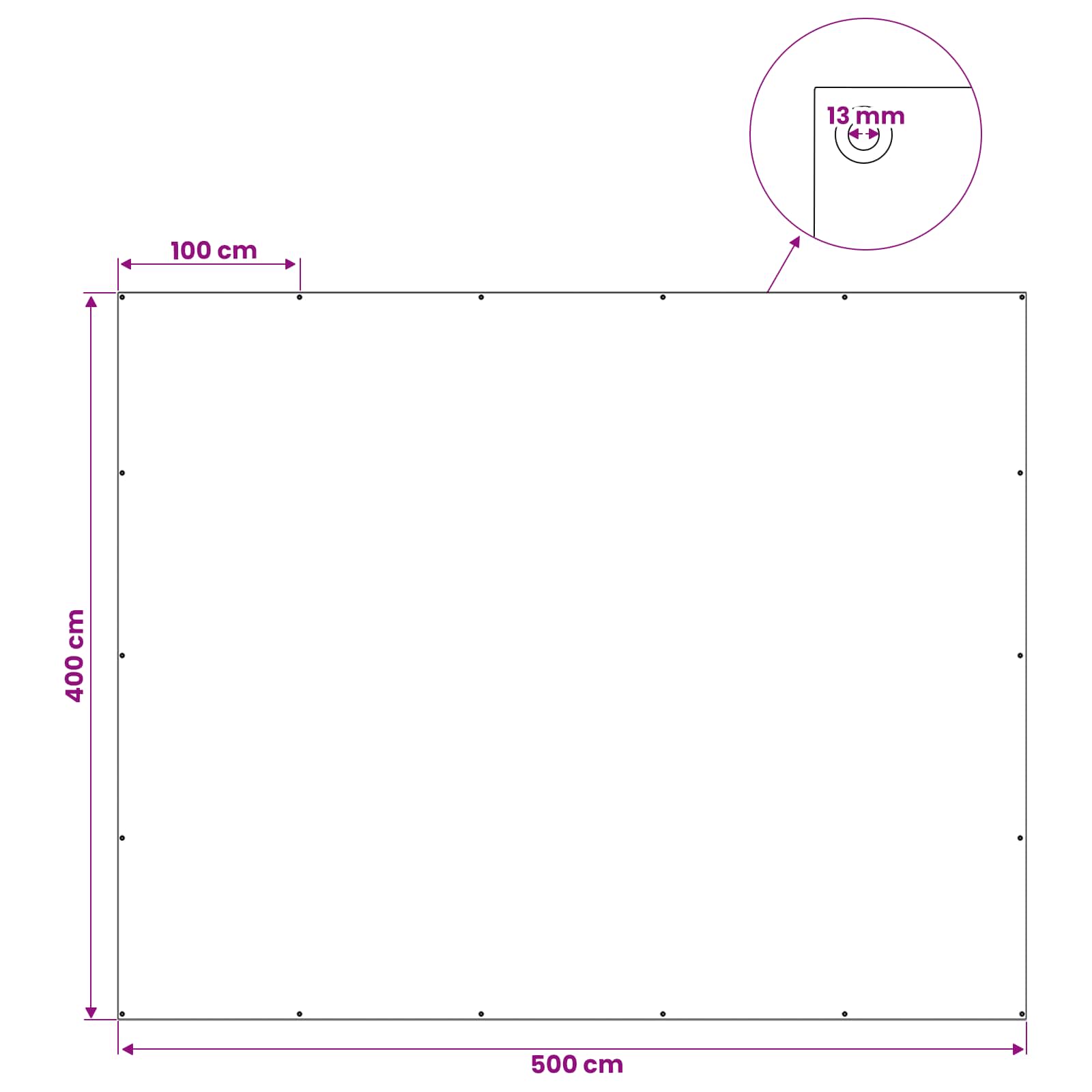 Cerada s rupama Plava 4 x 5 m 260 gsm PE