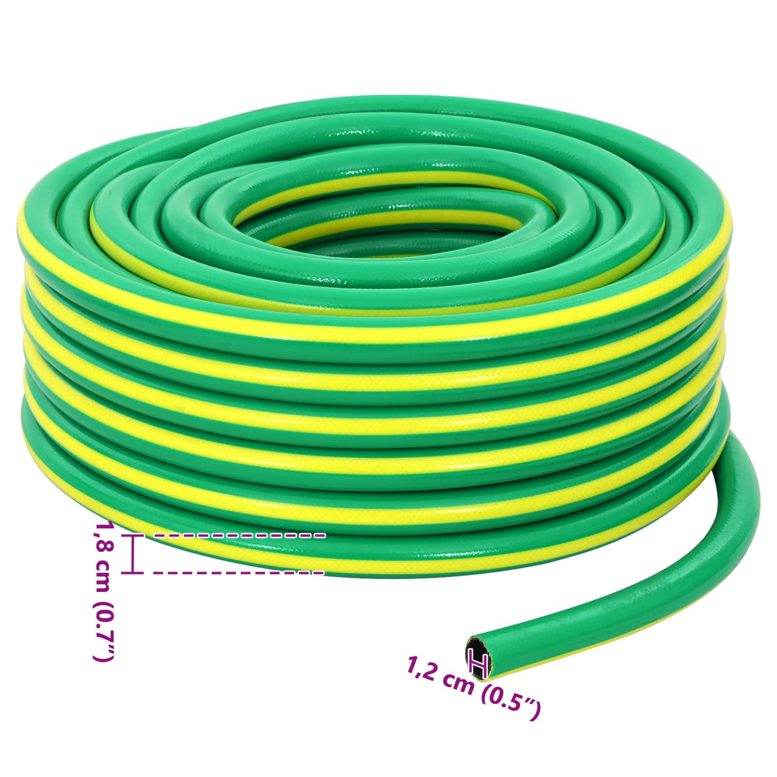 Vrtno crijevo 5-slojno Zelena i žuta 1 / 2'' 10 m PVC