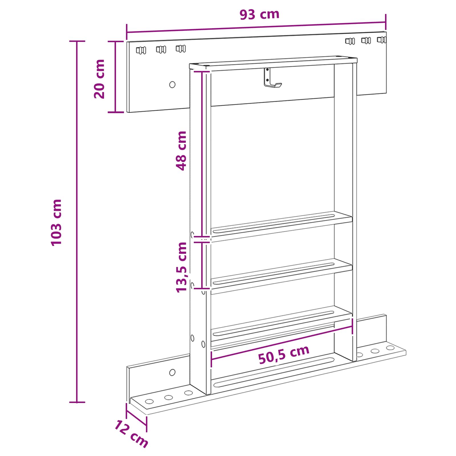 Stalak za bilijarske cueve Konstruirano drvo 93 x 12 x 103 cm