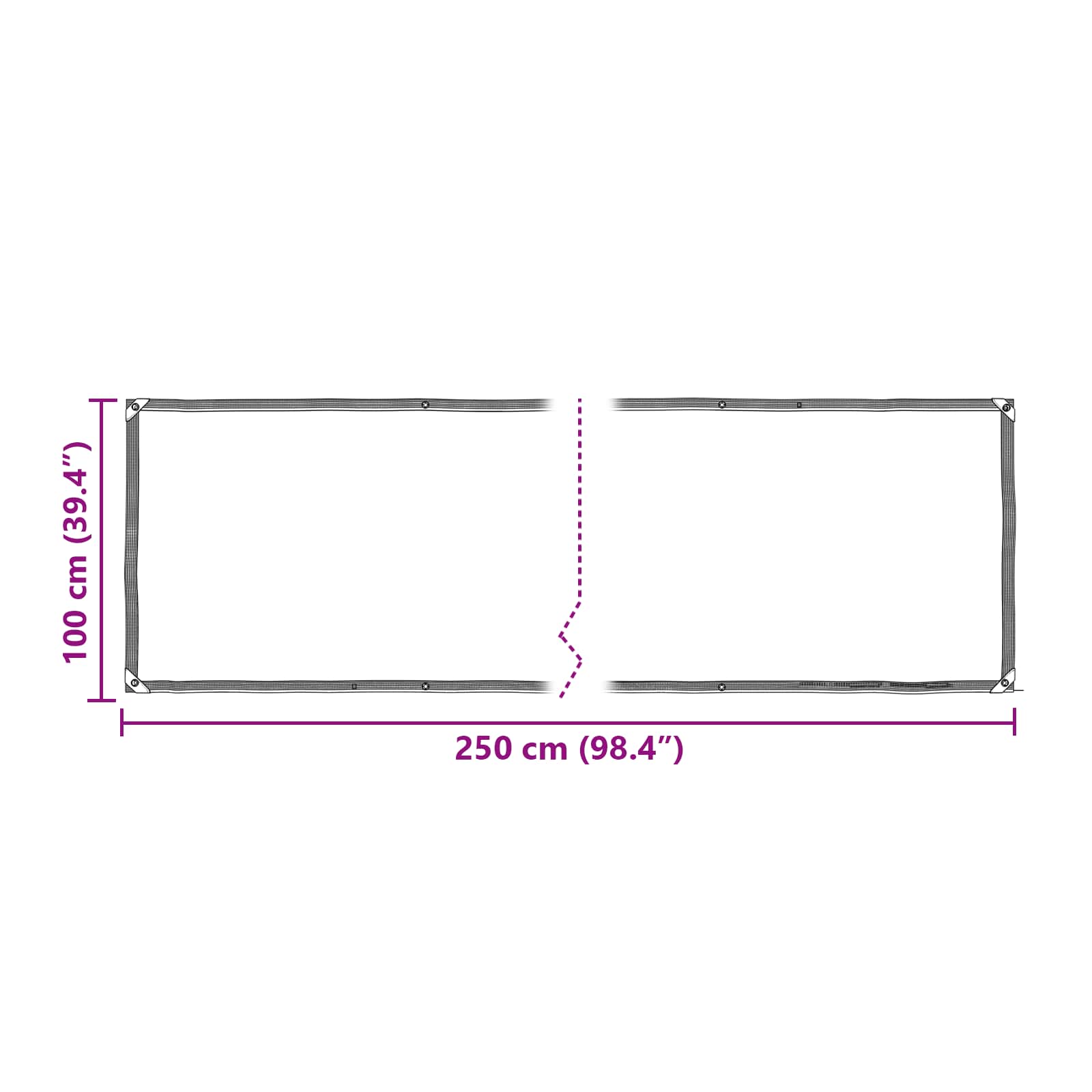Tarpaulin *Transparent*an 2,5 x 1 m PE