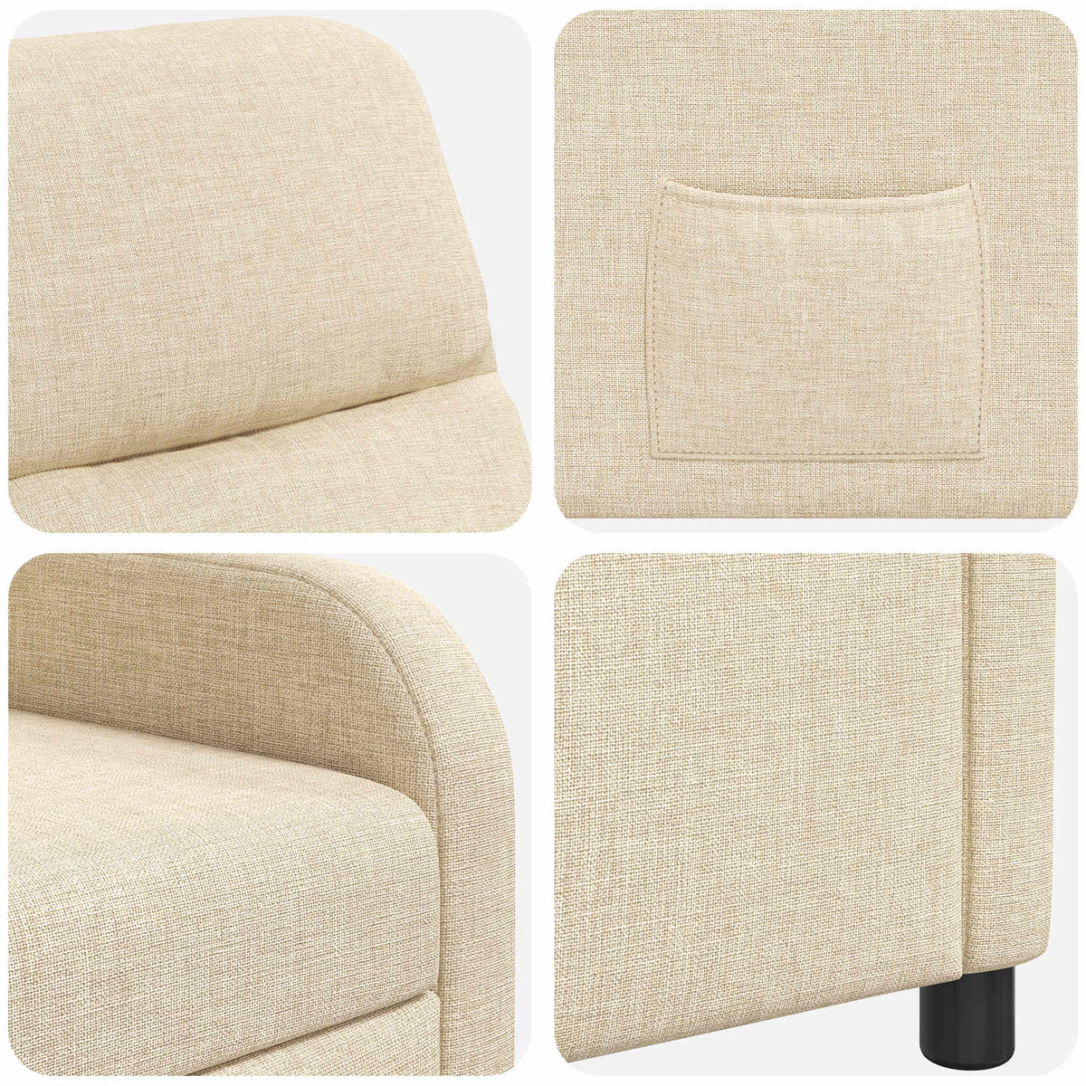 Fotelja s nagibom Krem Tkanina