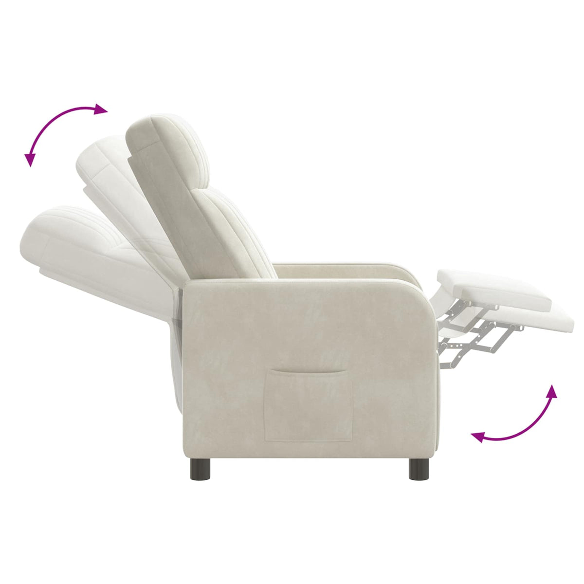 Krevetna stolica za masažu Krem Baršun