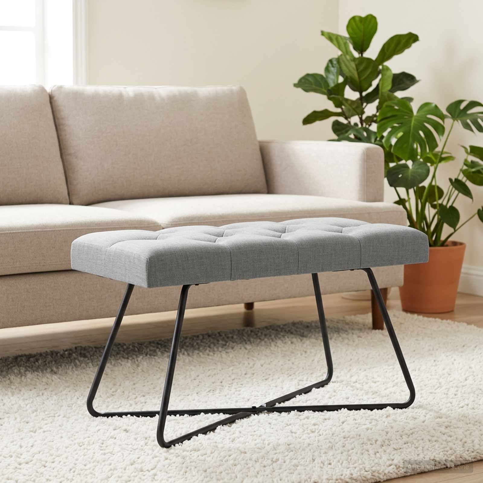 Klupa s gumbastim tkanjem Svjetlosiva 80 x 40 x 46 cm Tkanina