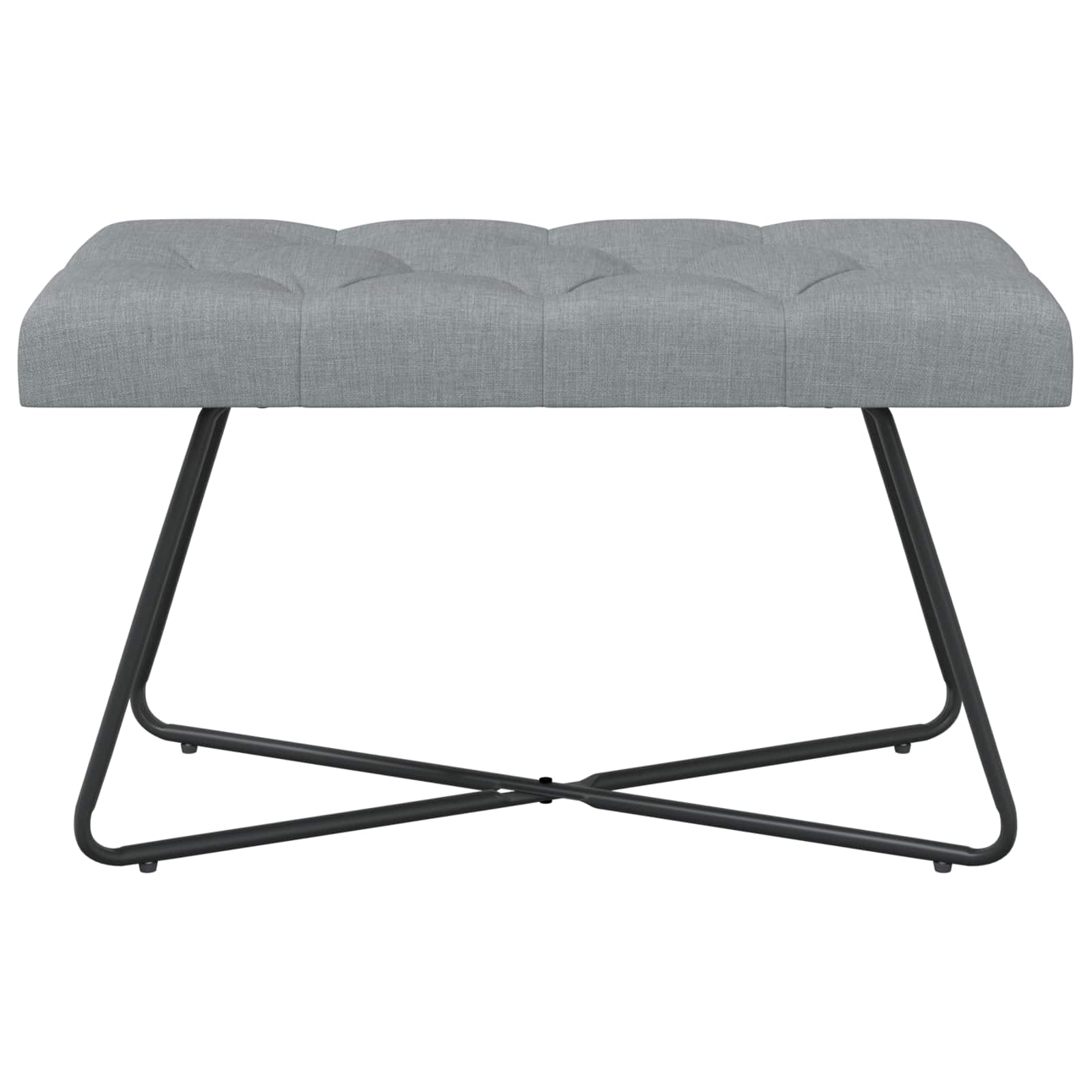 Klupa s gumbastim tkanjem Svjetlosiva 80 x 40 x 46 cm Tkanina