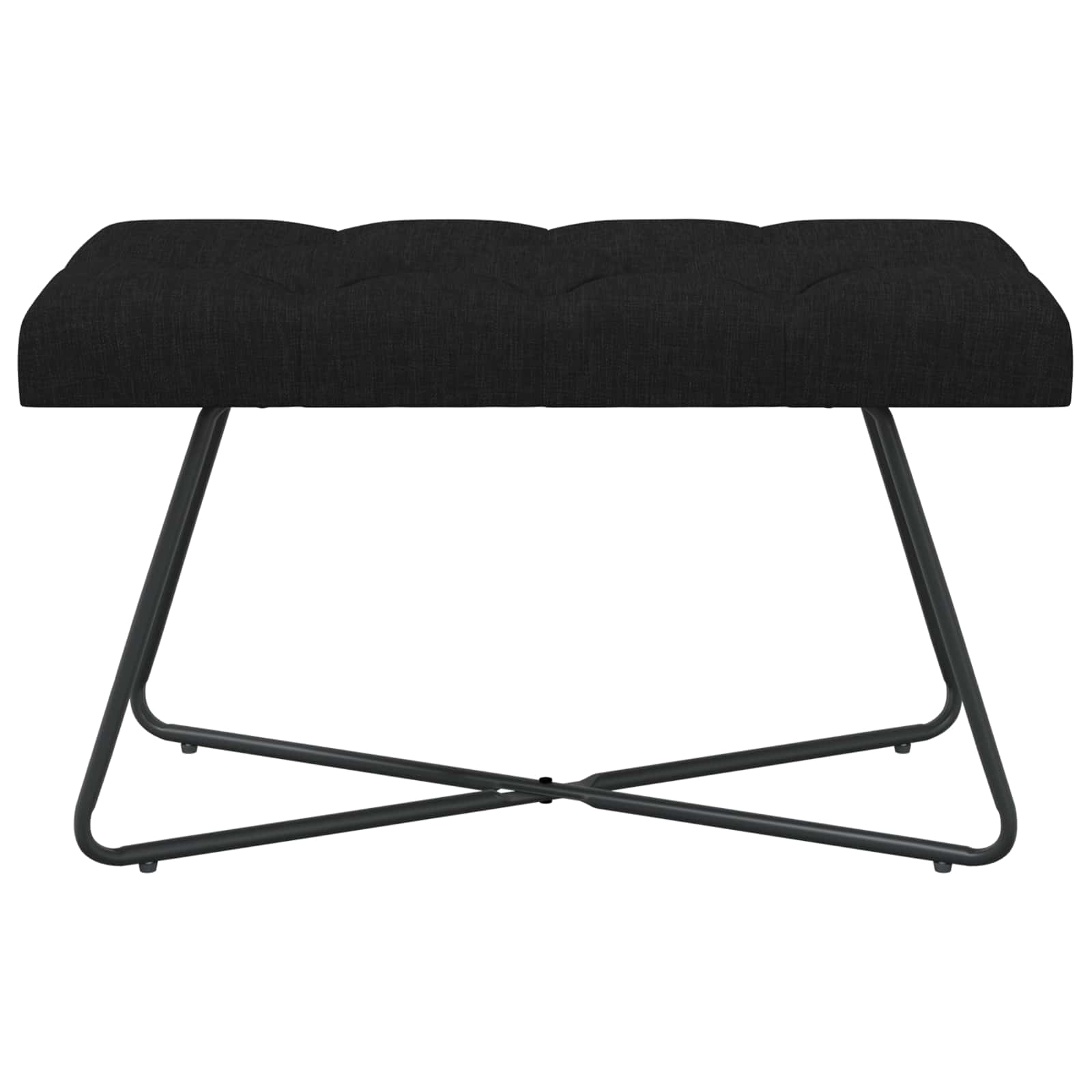 Klupa s gumbastim tkanjem Crna 80 x 40 x 46 cm Tkanina