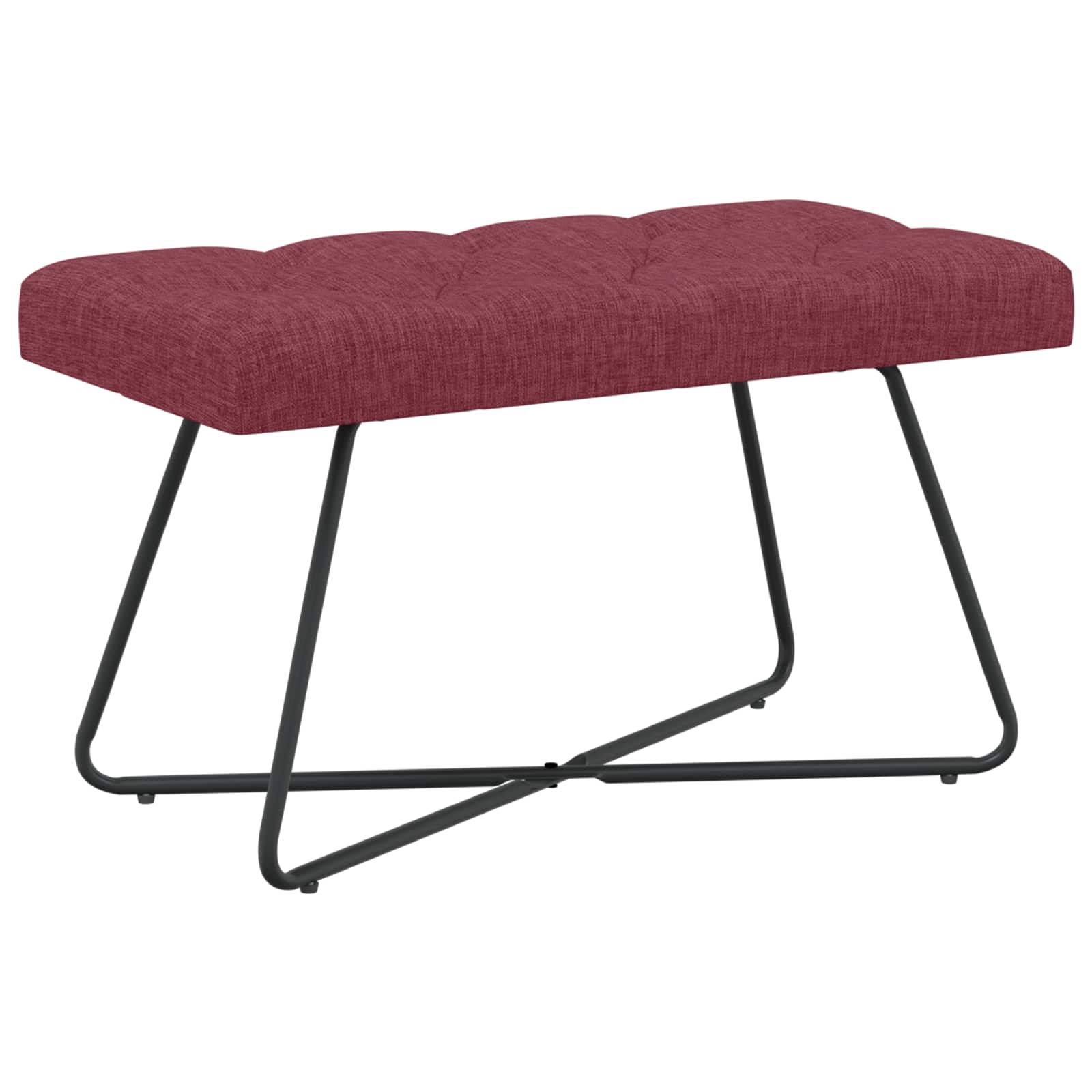 Klupa s gumbastim tkanjem Vinska crvena 80 x 40 x 46 cm Tkanina