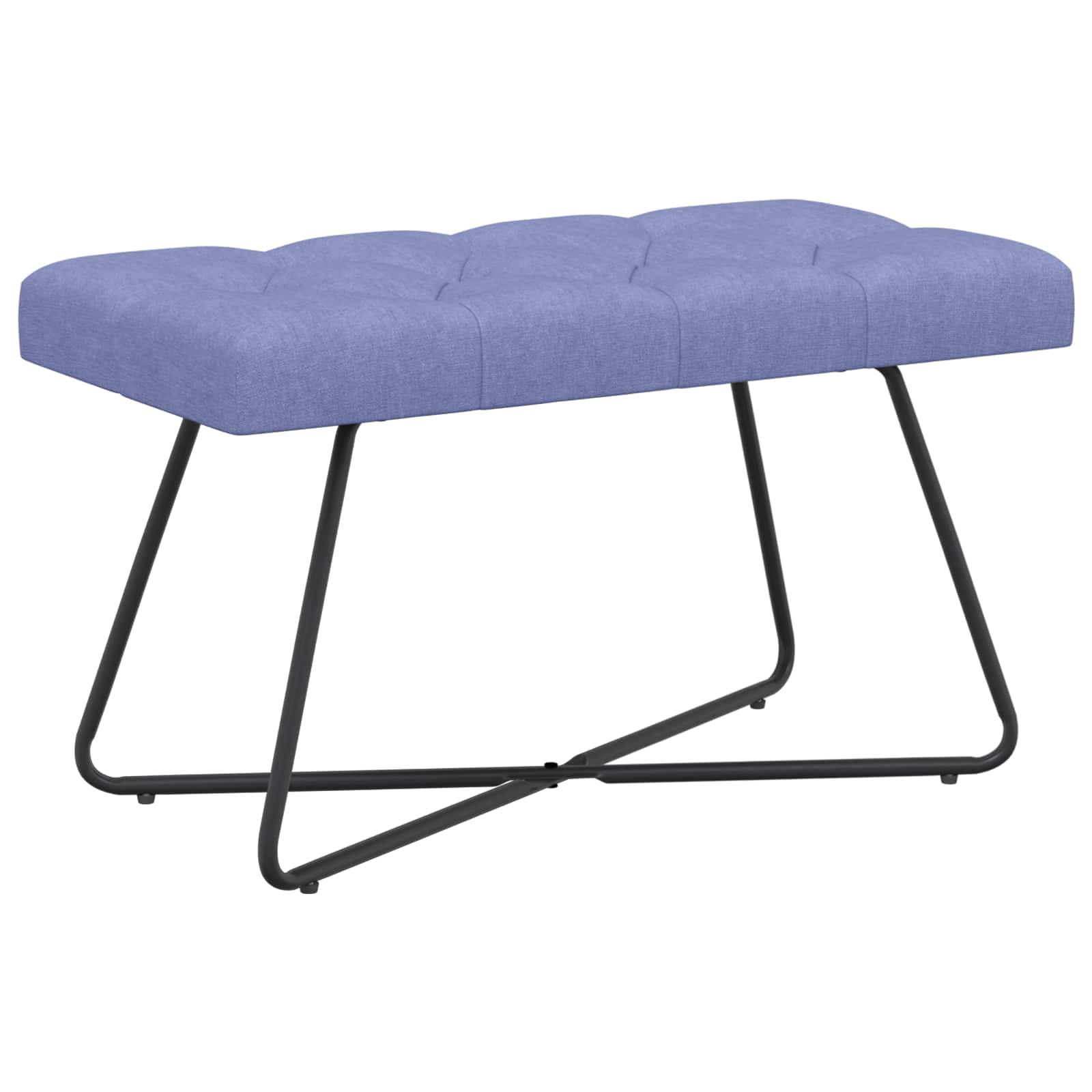 Klupa s gumbastim tkanjem Traper plava 80 x 40 x 46 cm Tkanina