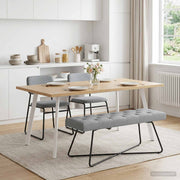 Klupa s gumbastim tkanjem Svjetlosiva 110 x 40 x 46 cm Tkanina