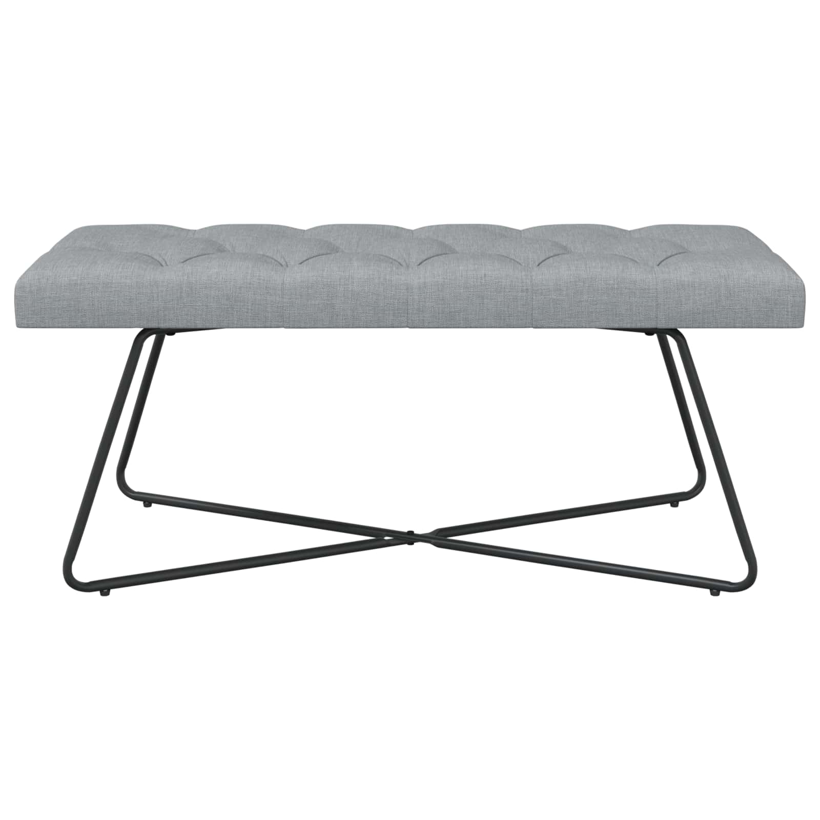 Klupa s gumbastim tkanjem Svjetlosiva 110 x 40 x 46 cm Tkanina