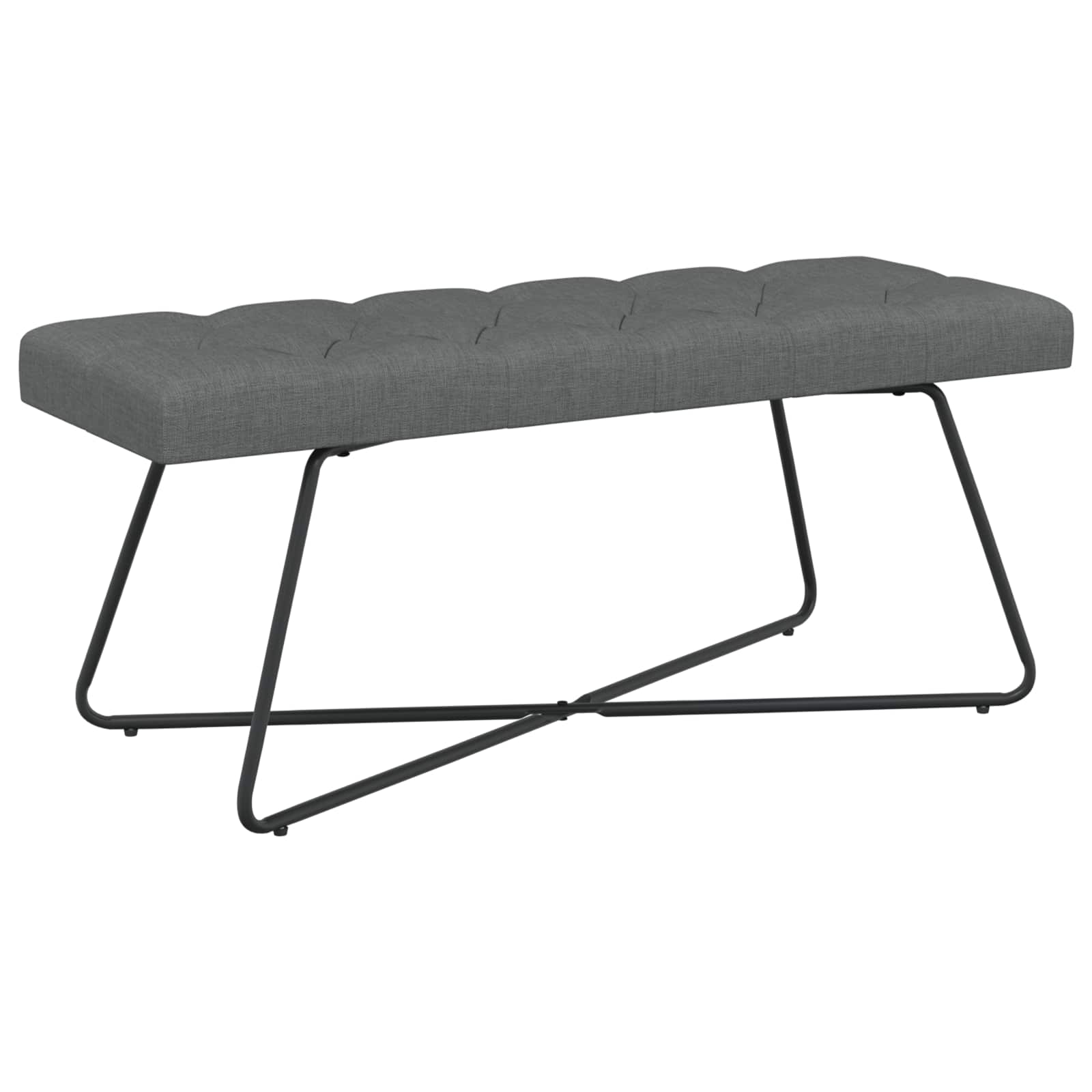 Klupa s gumbastim tkanjem Tamnosiva 110 x 40 x 46 cm Tkanina