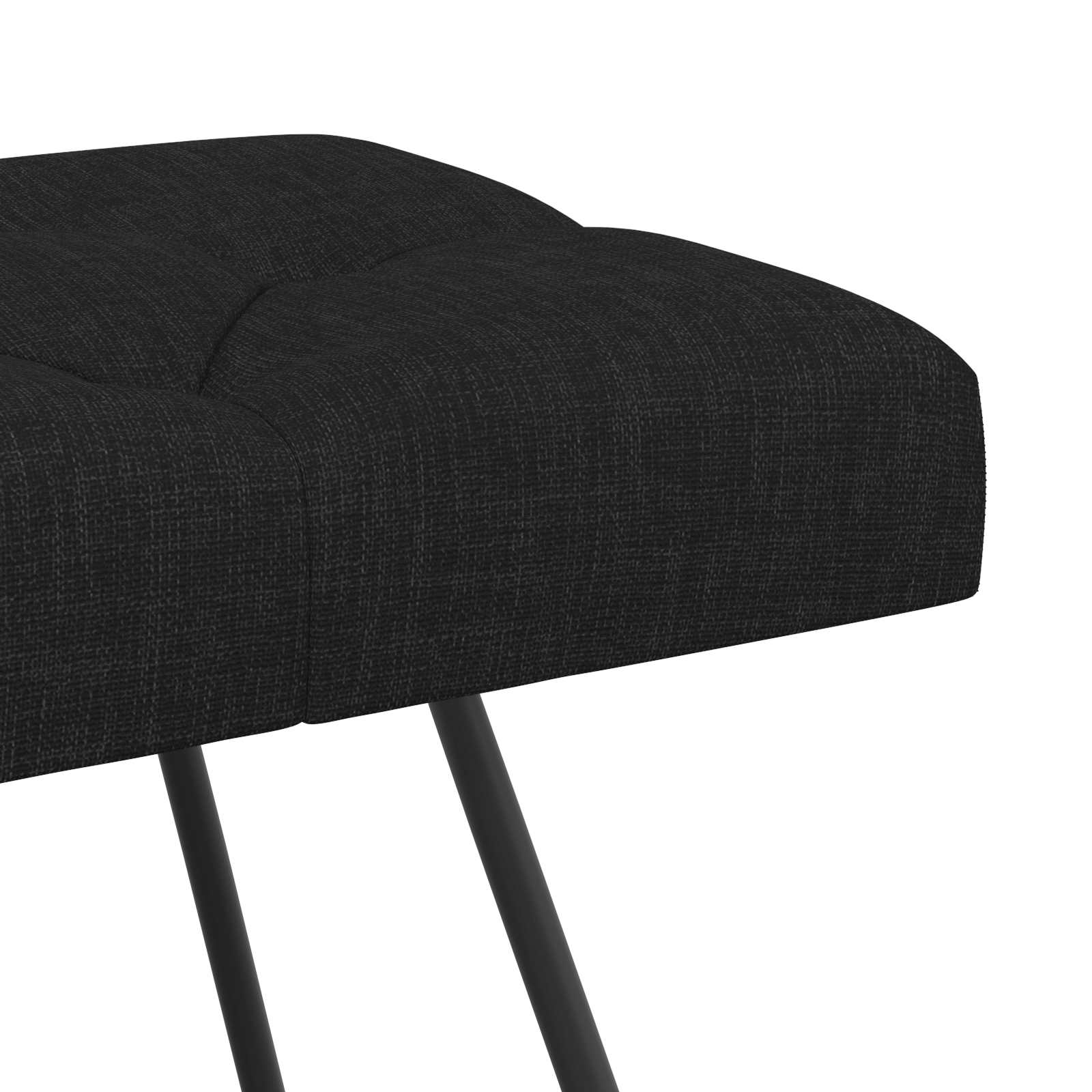 Klupa s gumbastim tkanjem Crna 110 x 40 x 46 cm Tkanina