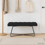 Klupa s gumbastim tkanjem Crna 110 x 40 x 46 cm Tkanina