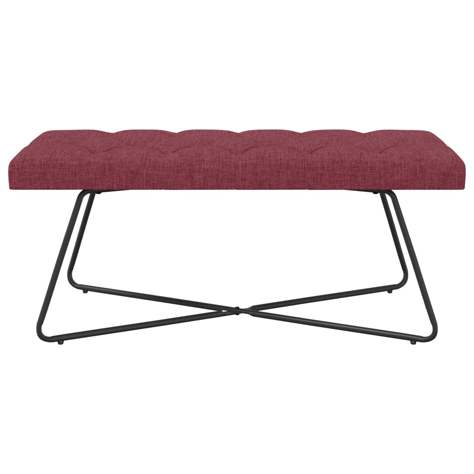 Klupa s gumbastim tkanjem Vinska crvena 110 x 40 x 46 cm