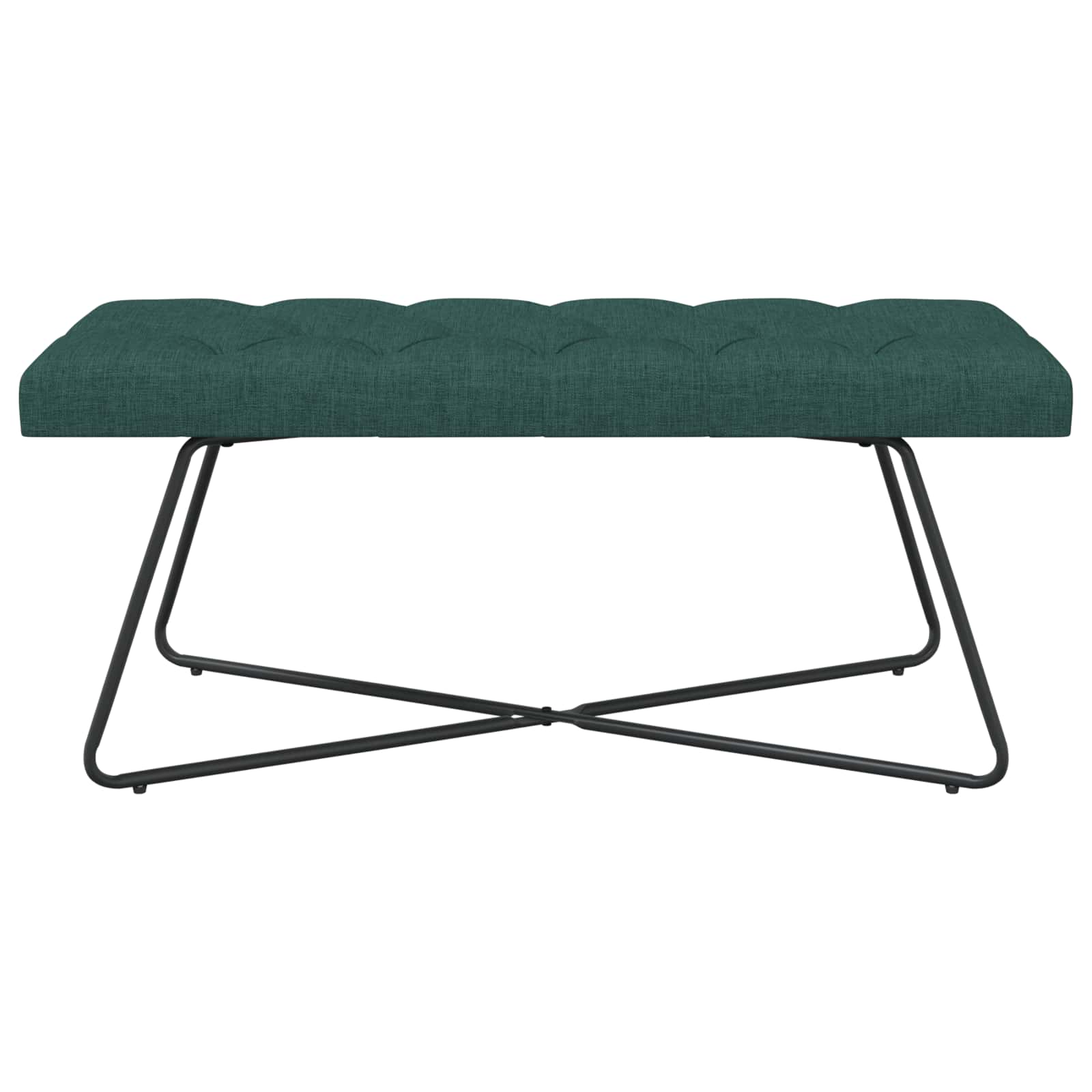 Klupa s gumbastim tkanjem Tamnozelena 110 x 40 x 46 cm Tkanina