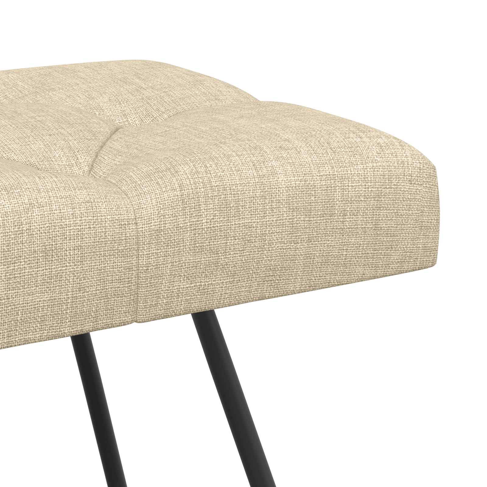 Klupa s gumbastim tkanjem Krem 110 x 40 x 46 cm Tkanina