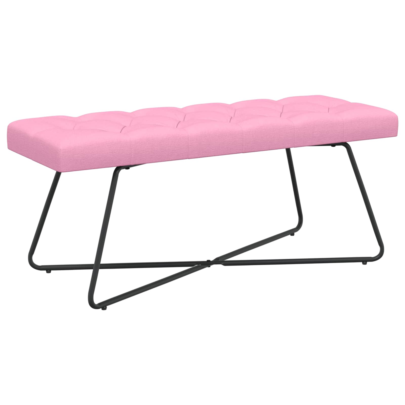 Klupa s gumbastim tkanjem Ružičasta 110 x 40 x 46 cm Tkanina