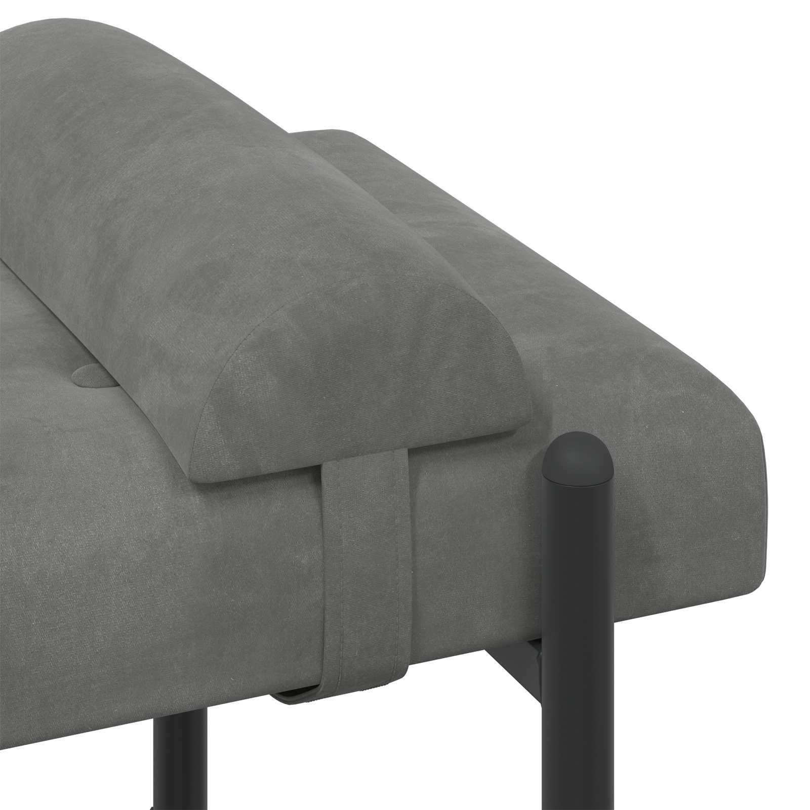 Klupa s gumbima i jastučićima Tamnosiva 110 x 40 x 46 cm Baršun