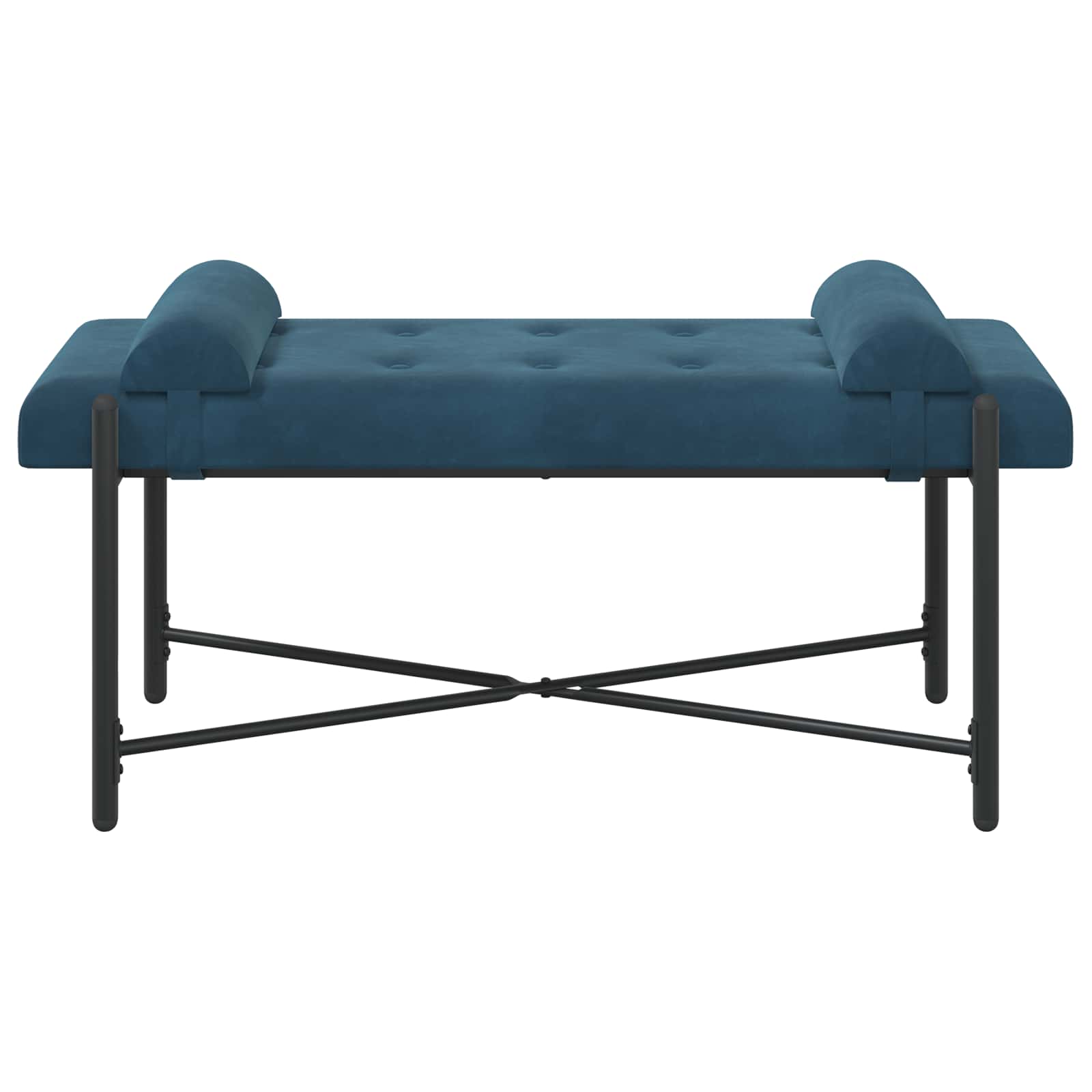 Klupa s gumbima i jastučićima Plava 110 x 40 x 46 cm Baršun
