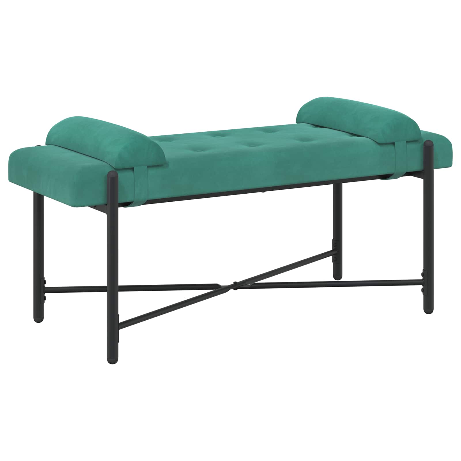 Klupa s gumbima i jastučićima Tirkizna 110 x 40 x 46 cm Baršun