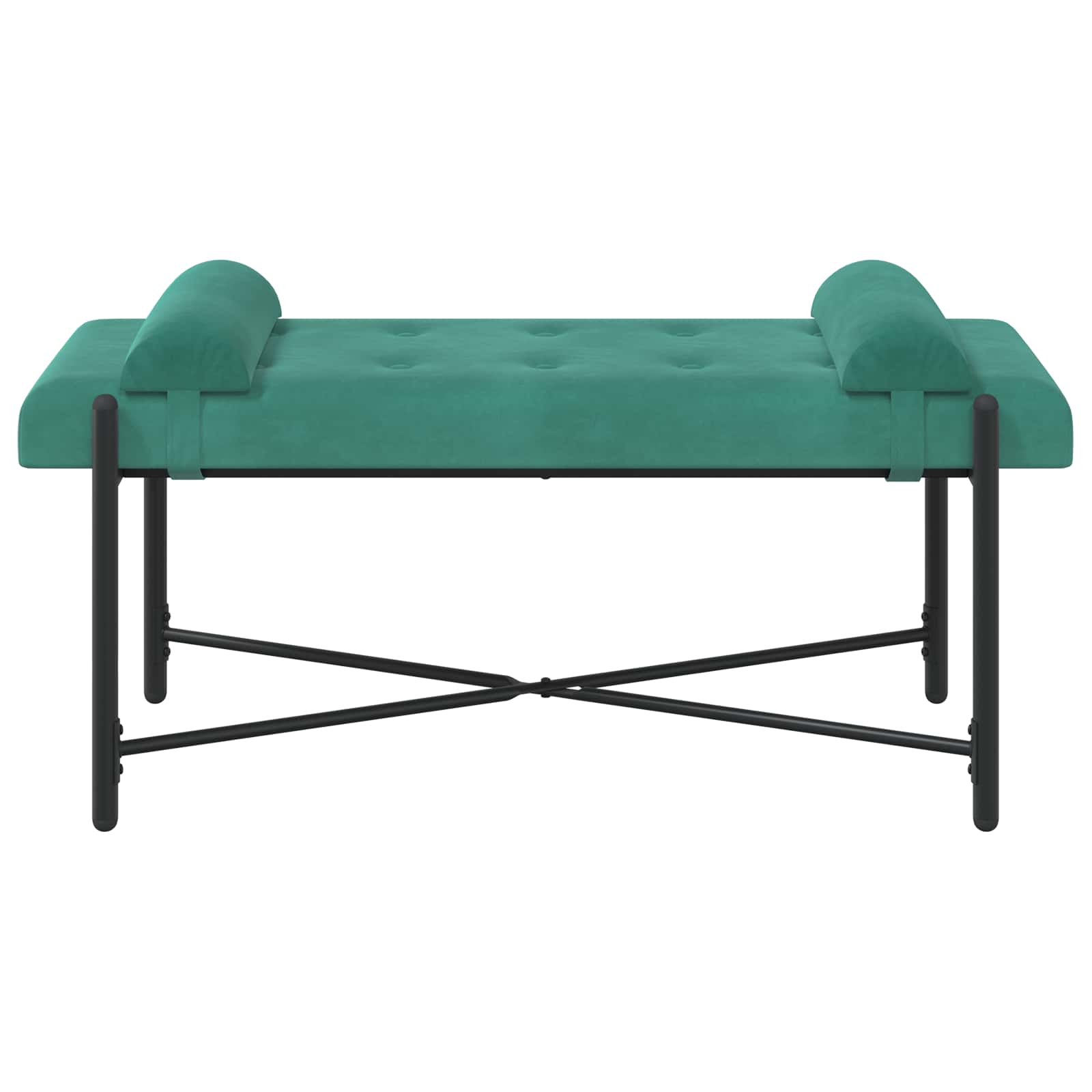 Klupa s gumbima i jastučićima Tirkizna 110 x 40 x 46 cm Baršun