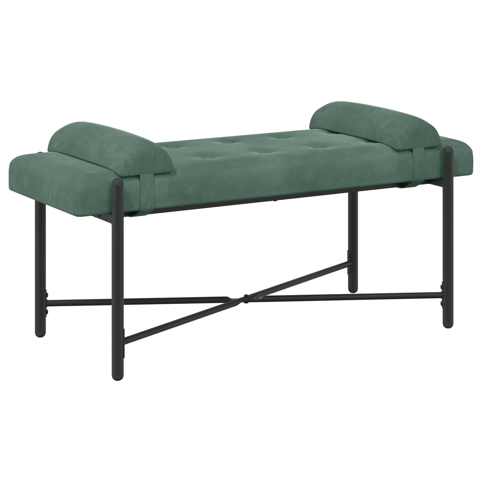 Klupa s gumbima i jastučićima Morska zelena 110 x 40 x 46 cm