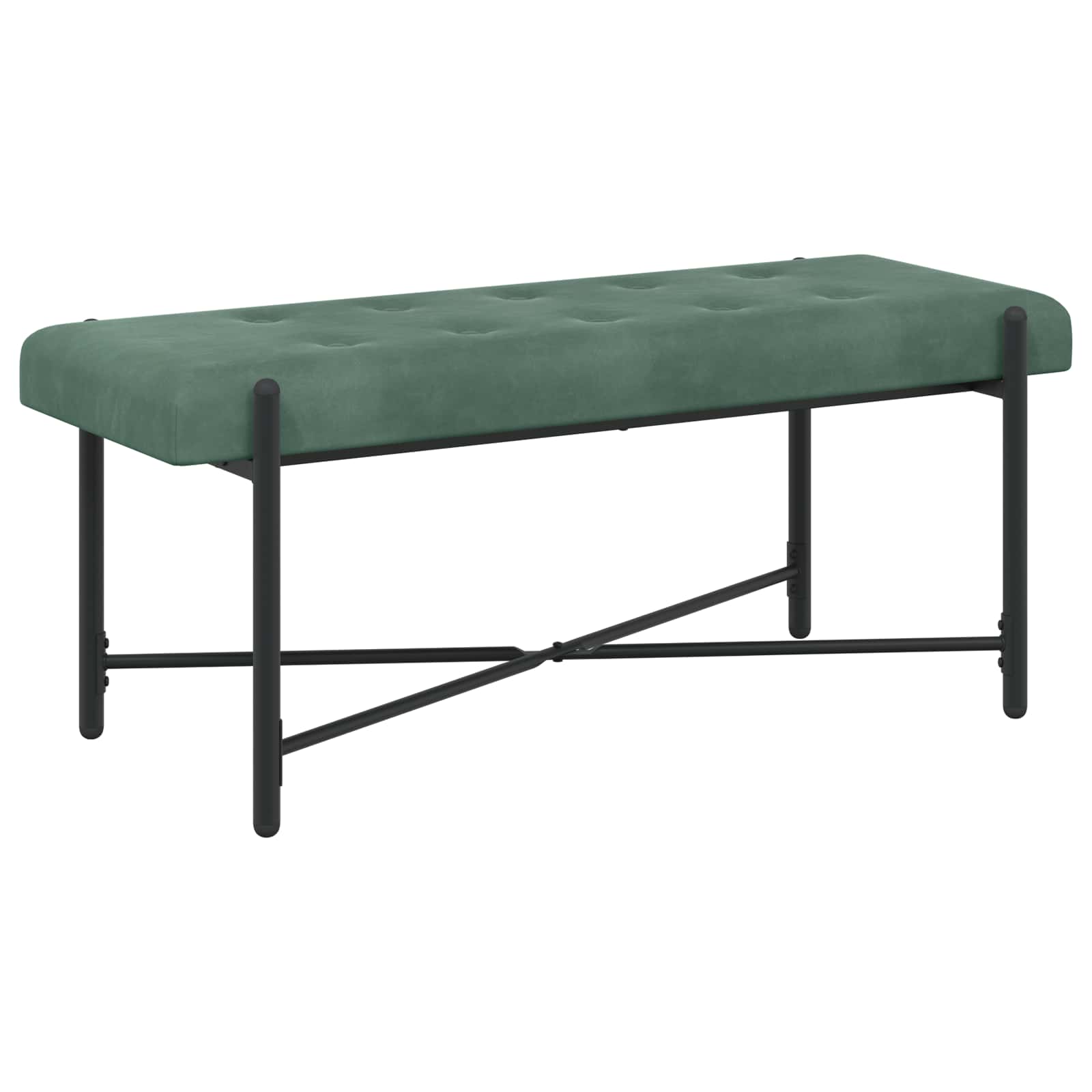 Klupa s gumbima i jastučićima Morska zelena 110 x 40 x 46 cm