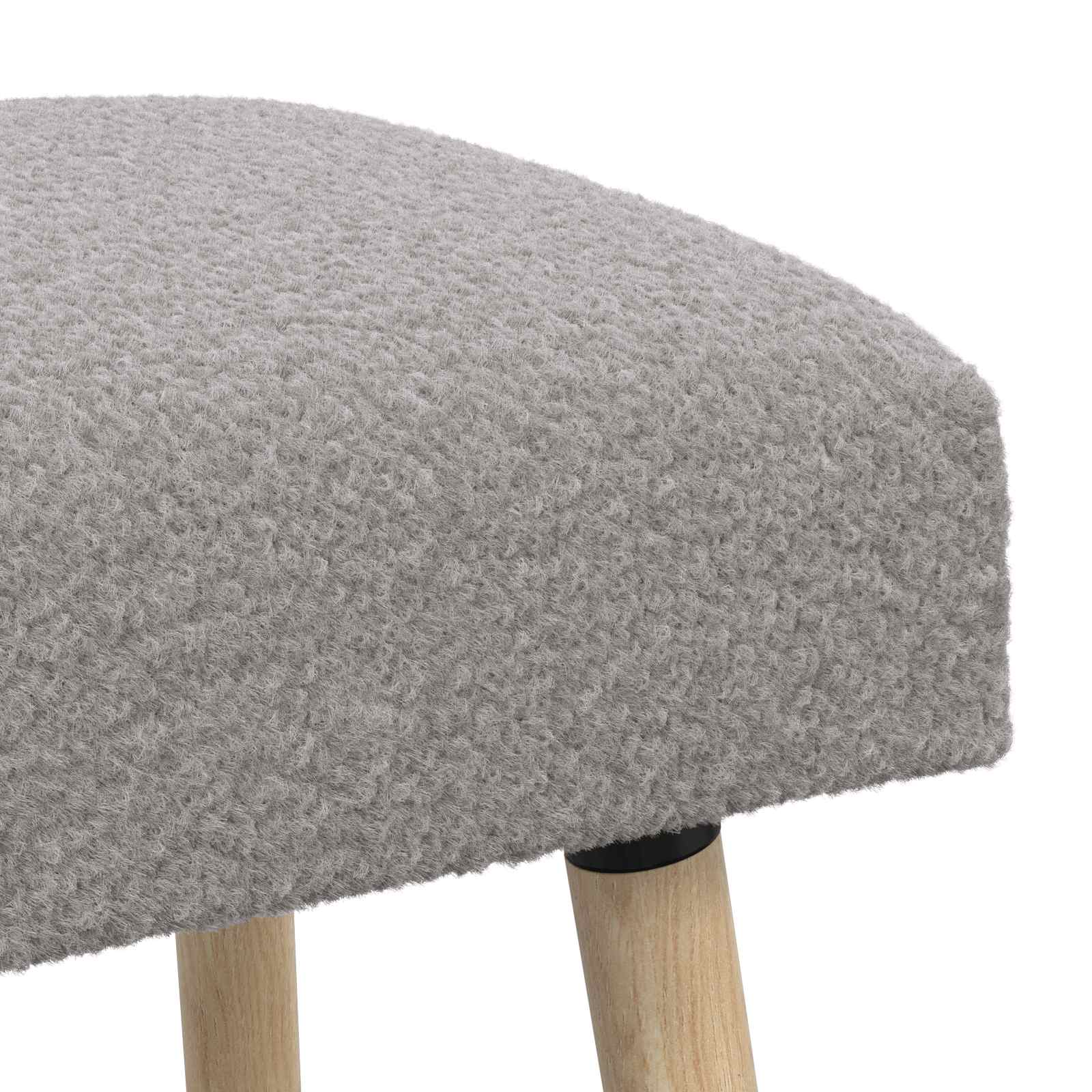 klupa Jednobojno Svjetlosiva 80 x 40 x 46 cm Bouclé