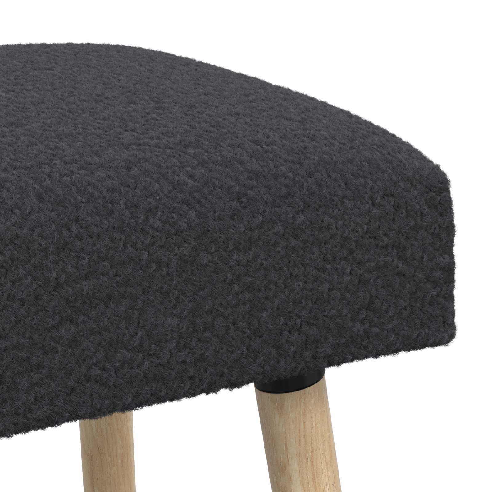 klupa Jednobojno Tamnosiva 80 x 40 x 46 cm Bouclé