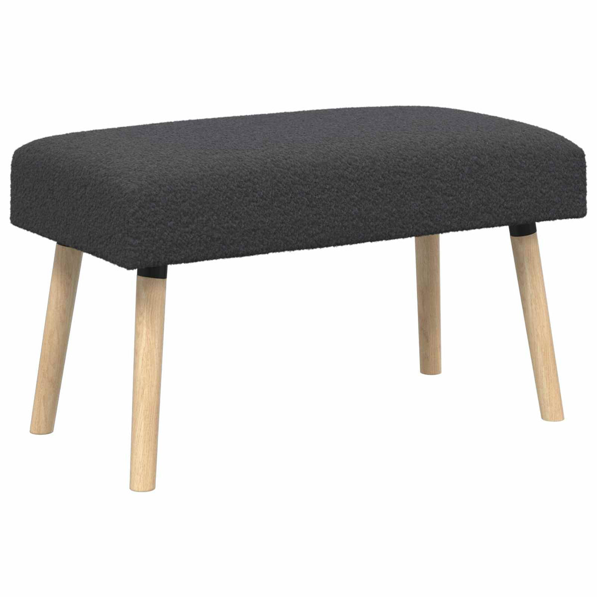 klupa Jednobojno Tamnosiva Bouclé 80 x 40 x 46 cm