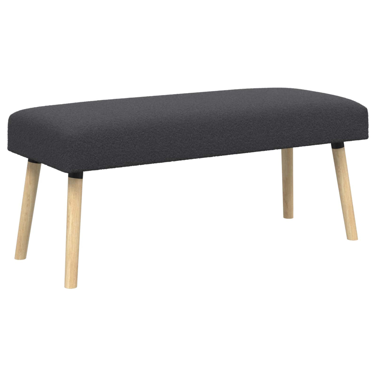 klupa Jednobojno Tamnosiva Bouclé 110 x 40 x 46 cm