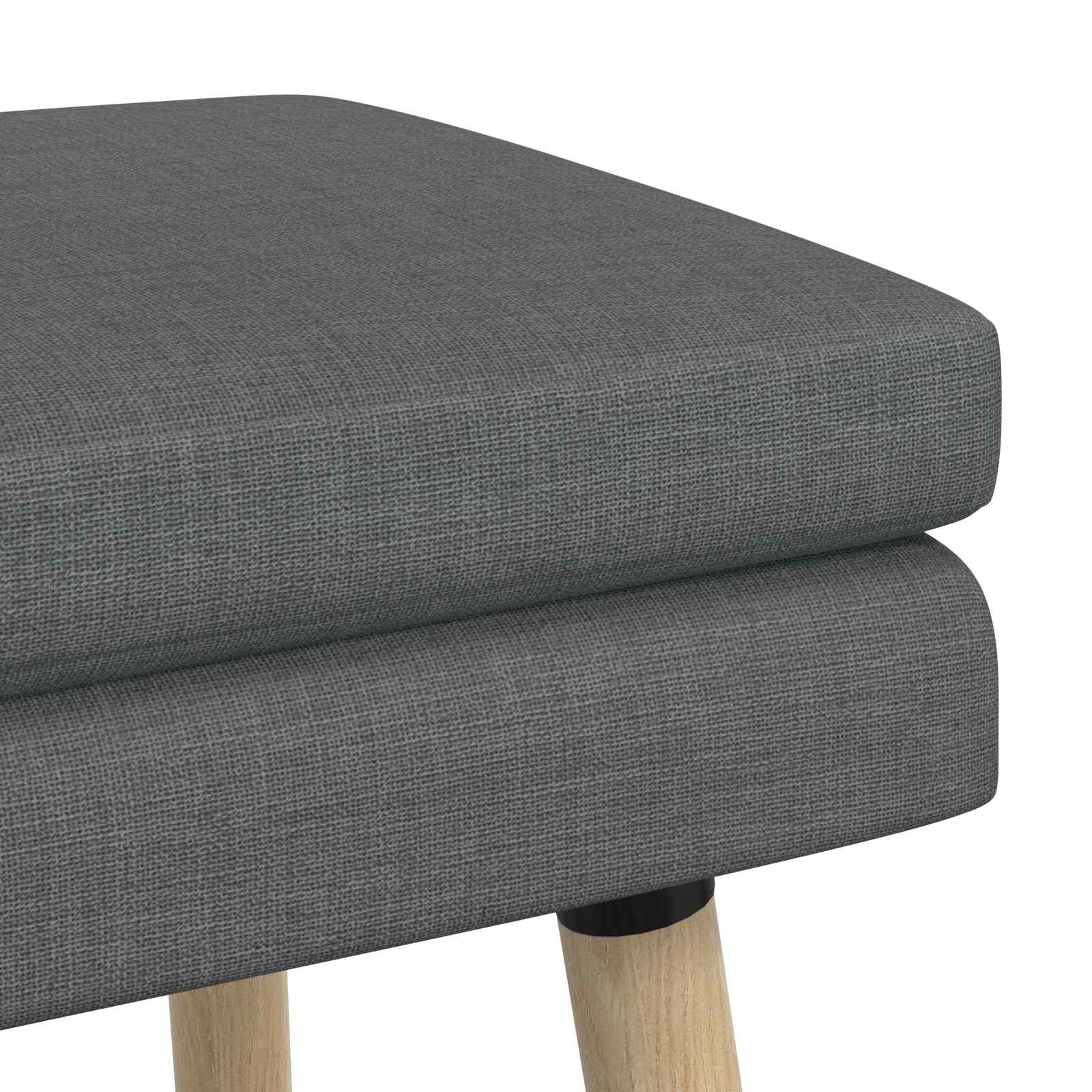 Klupa s dvostrukim slojem Tamnosiva 60 x 40 x 46 cm Tkanina