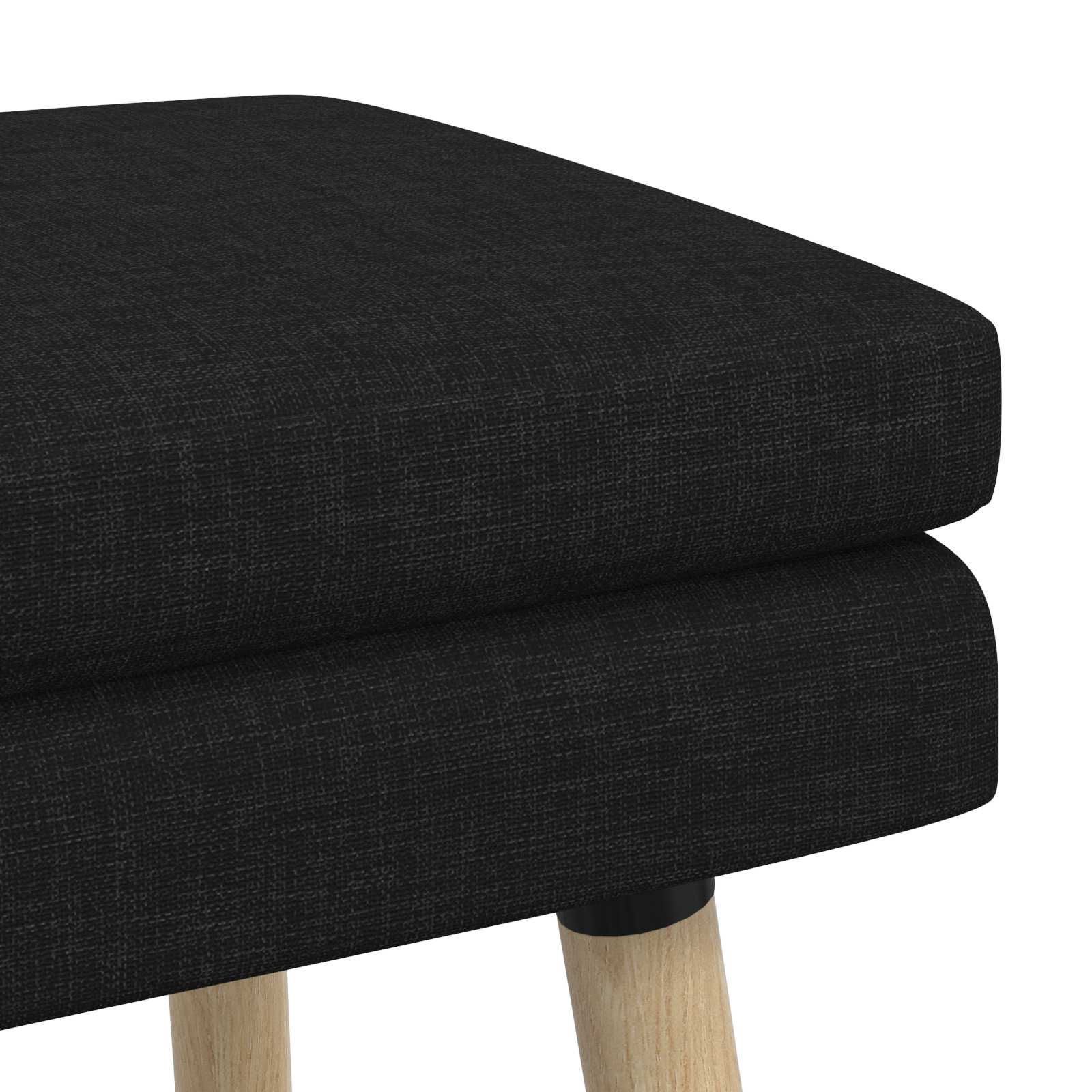Klupa s dvostrukim slojem Crna 60 x 40 x 46 cm Tkanina