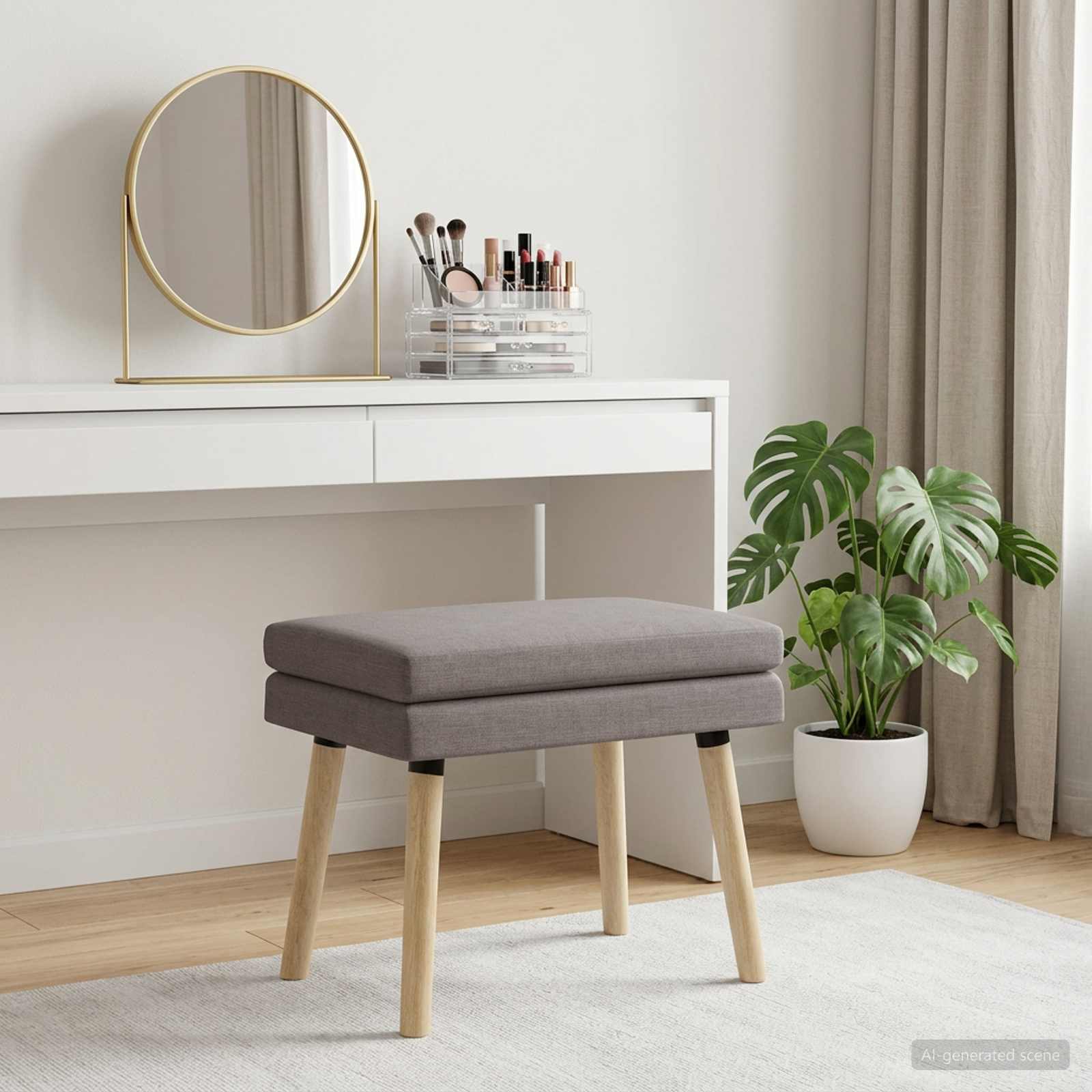 Klupa s dvostrukim slojem Sivosmeđa 60 x 40 x 46 cm Tkanina