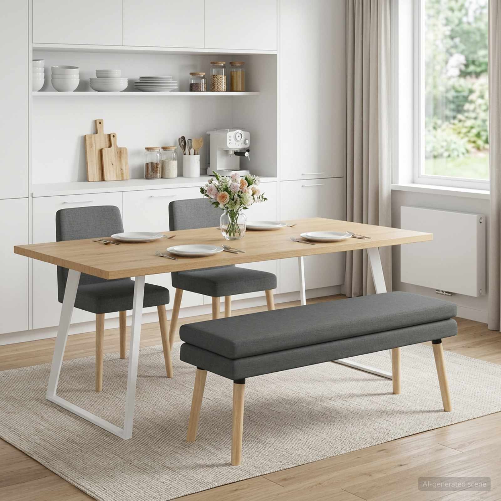 Klupa s dvostrukim slojem Tamnosiva 110 x 40 x 47 cm Tkanina