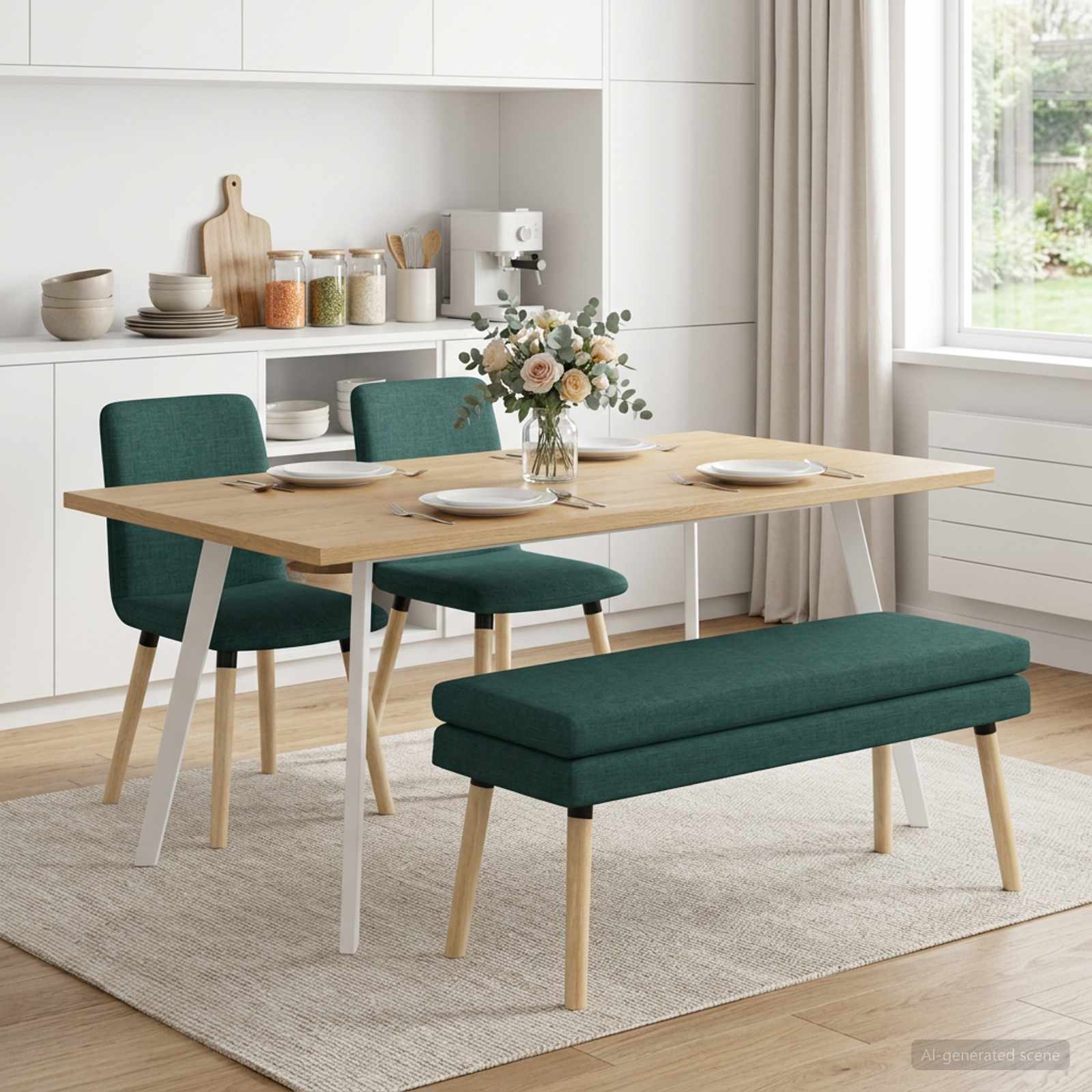 Klupa s dvostrukim slojem Tamnozelena 110 x 40 x 47 cm Tkanina