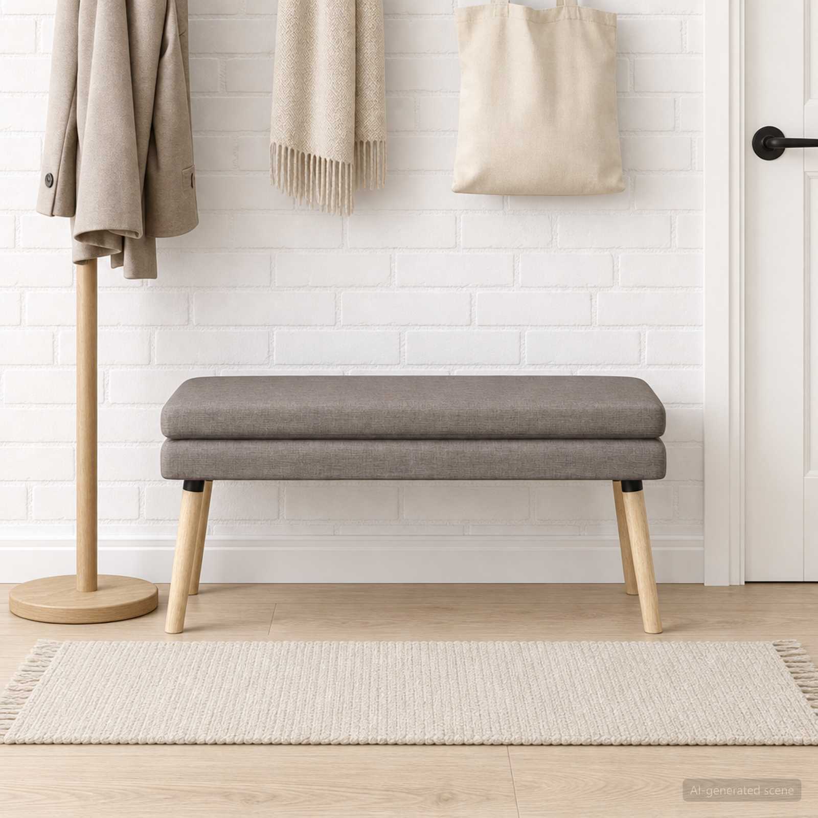 Klupa s dvostrukim slojem Sivosmeđa 110 x 40 x 47 cm Tkanina