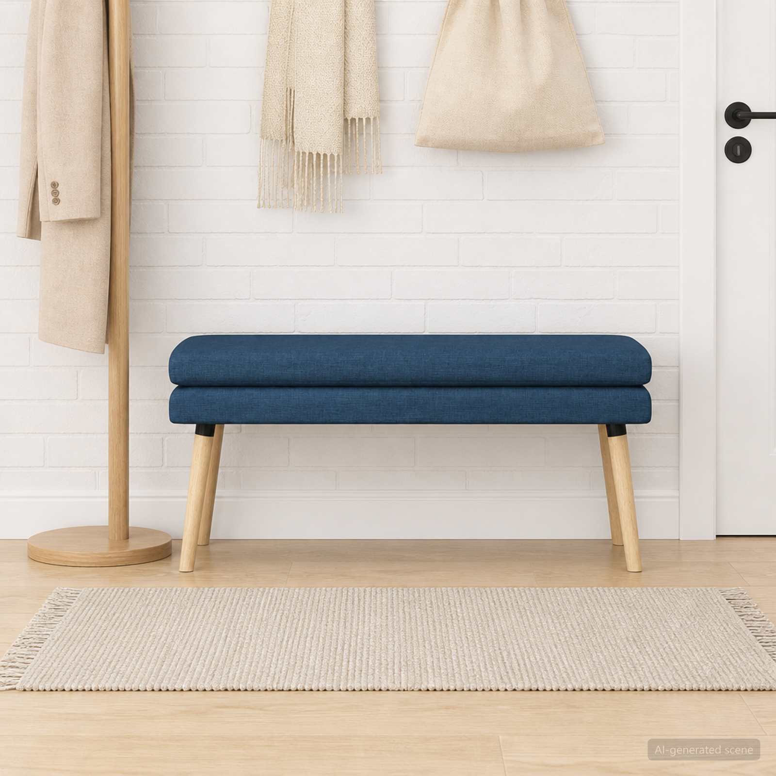 Klupa s dvostrukim slojem Plava 110 x 40 x 47 cm Tkanina