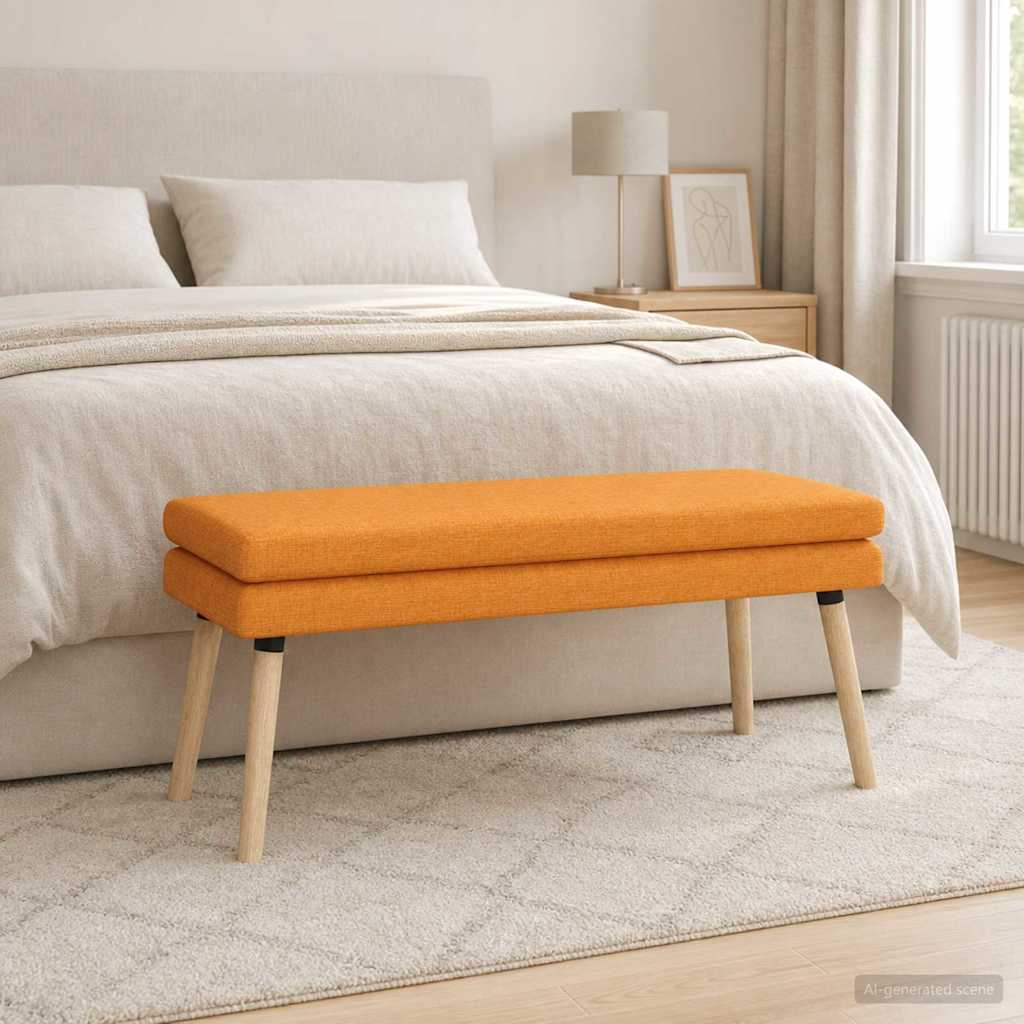 Klupa s dvostrukim slojem Tamno žuta 110 x 40 x 47 cm Tkanina
