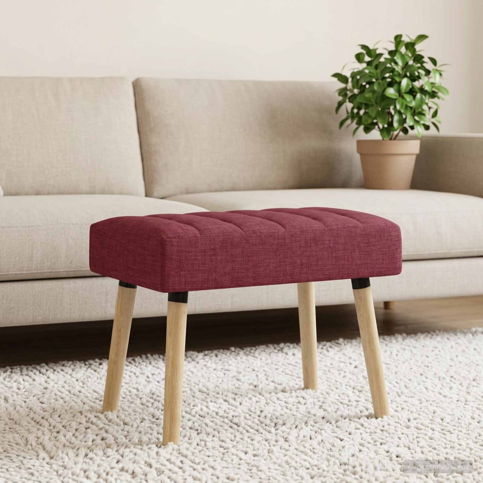 Klupa s utorima Vinska crvena 60 x 40 x 45 cm Tkanina
