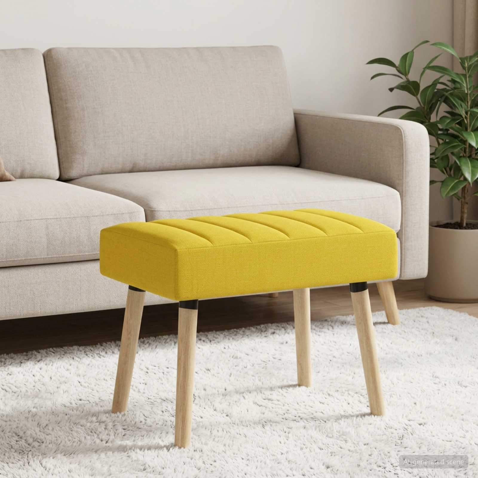 Klupa s utorima Svijetlo žuta 60 x 40 x 45 cm Tkanina