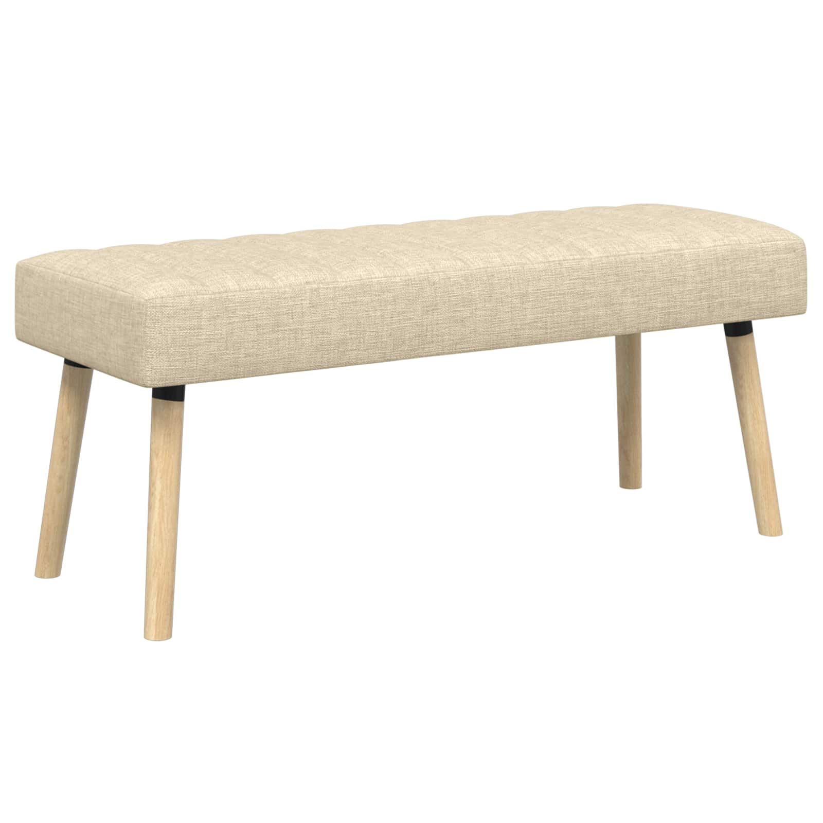 Klupa s utorima Krem 110 x 40 x 46 cm Tkanina