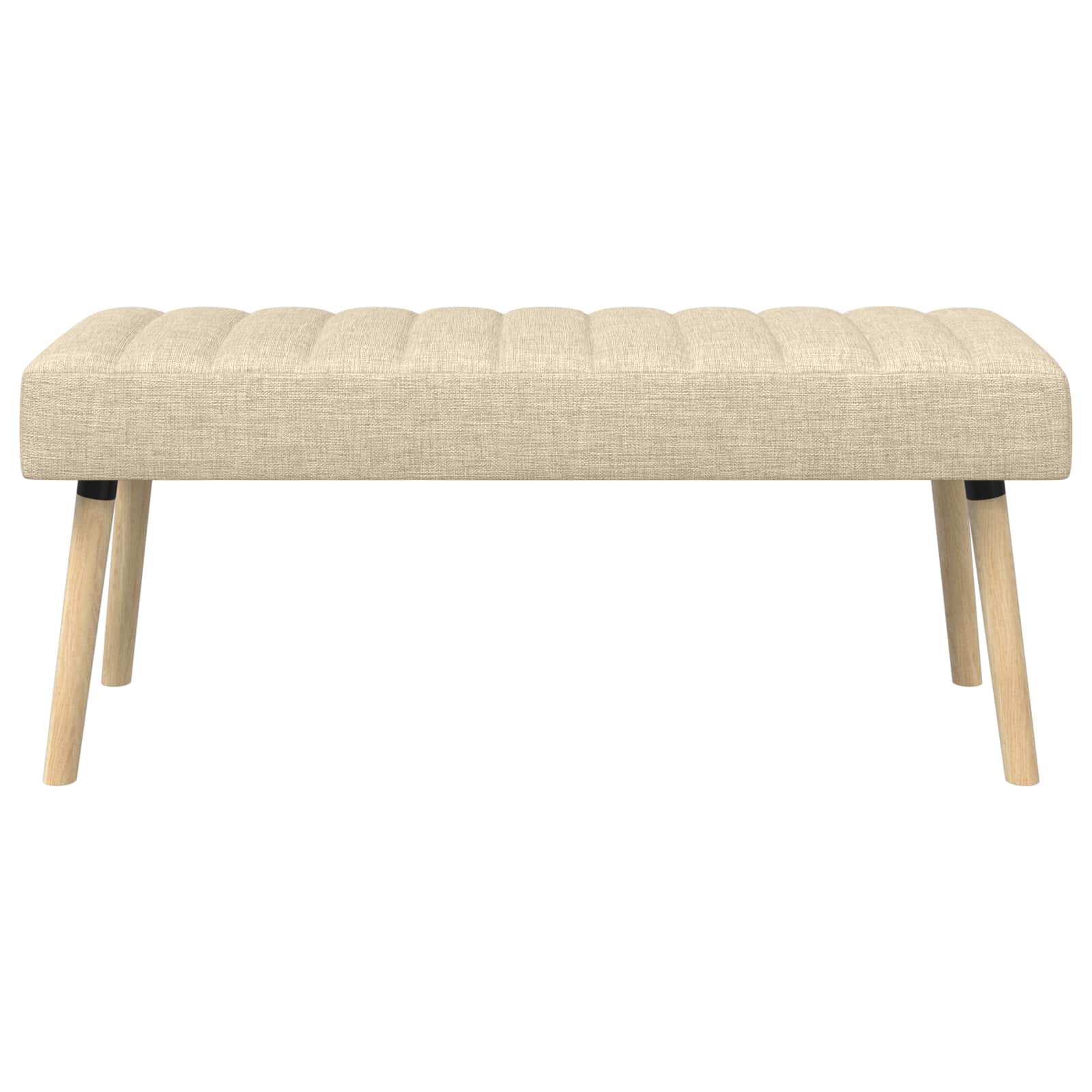 Klupa s utorima Krem 110 x 40 x 46 cm Tkanina