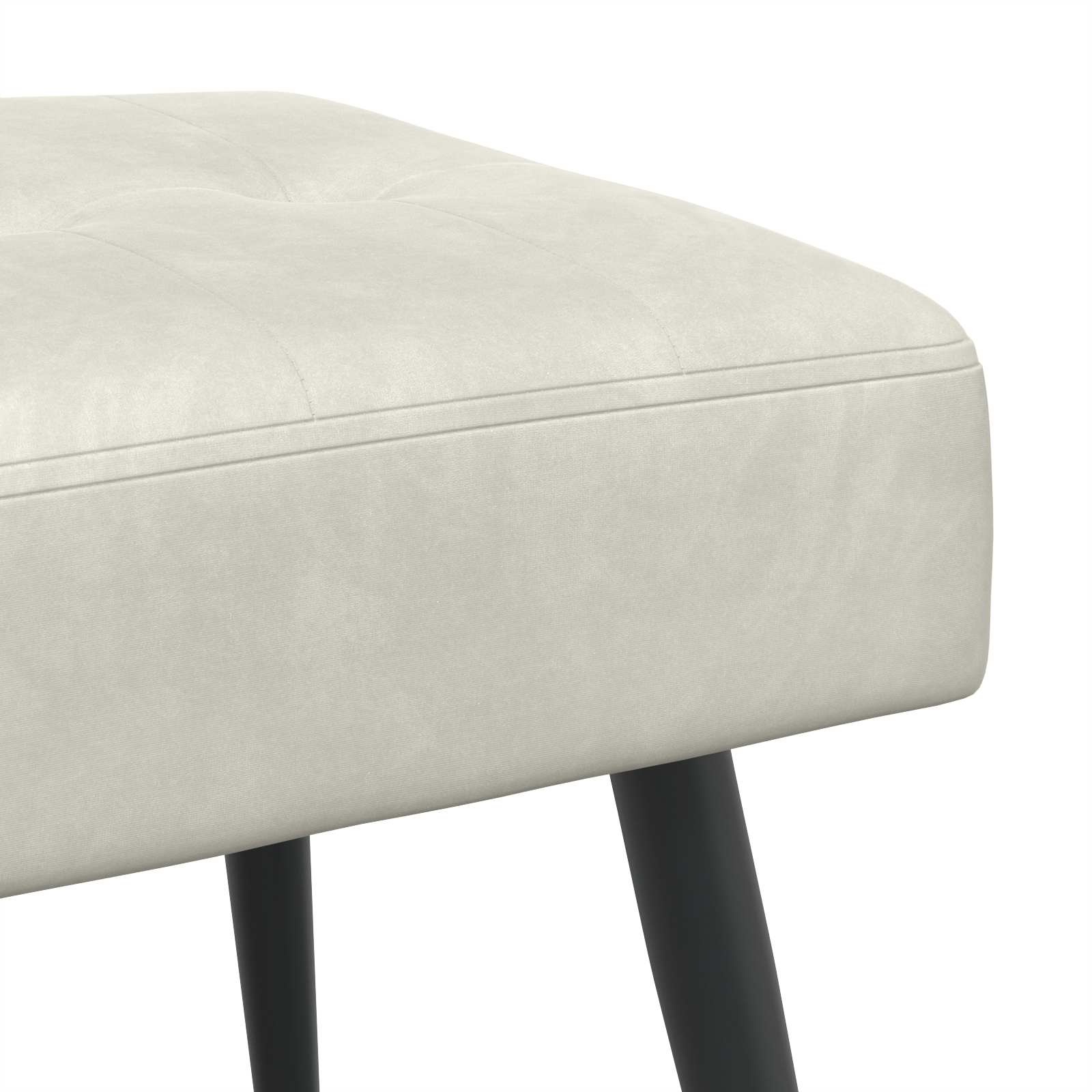 Klupa s gumbastim tkanjem Krem 80 x 40 x 46 cm Baršun