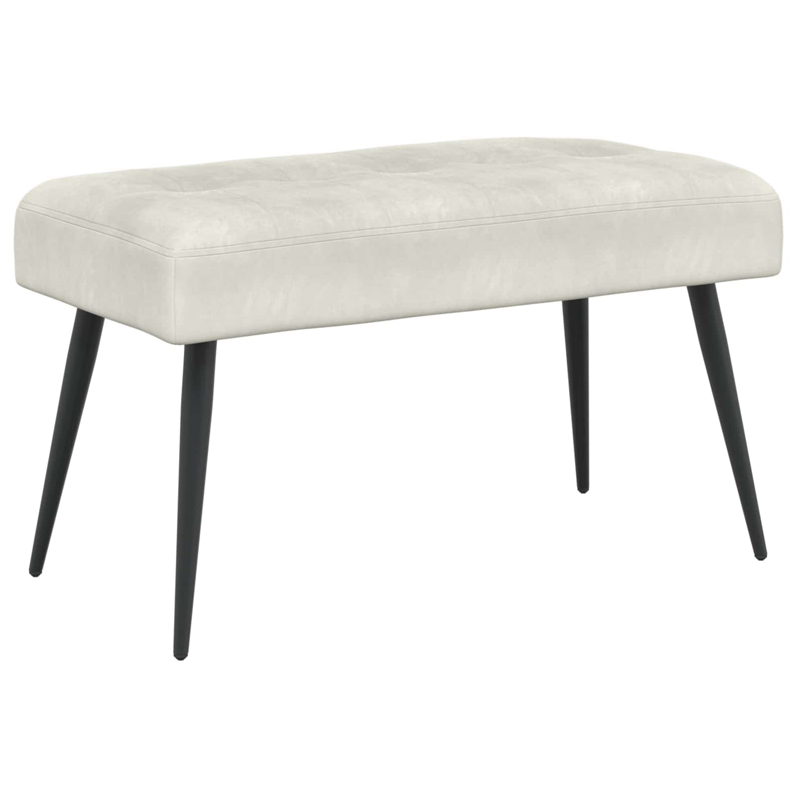 Klupa s gumbastim tkanjem Krem 80 x 40 x 46 cm Baršun