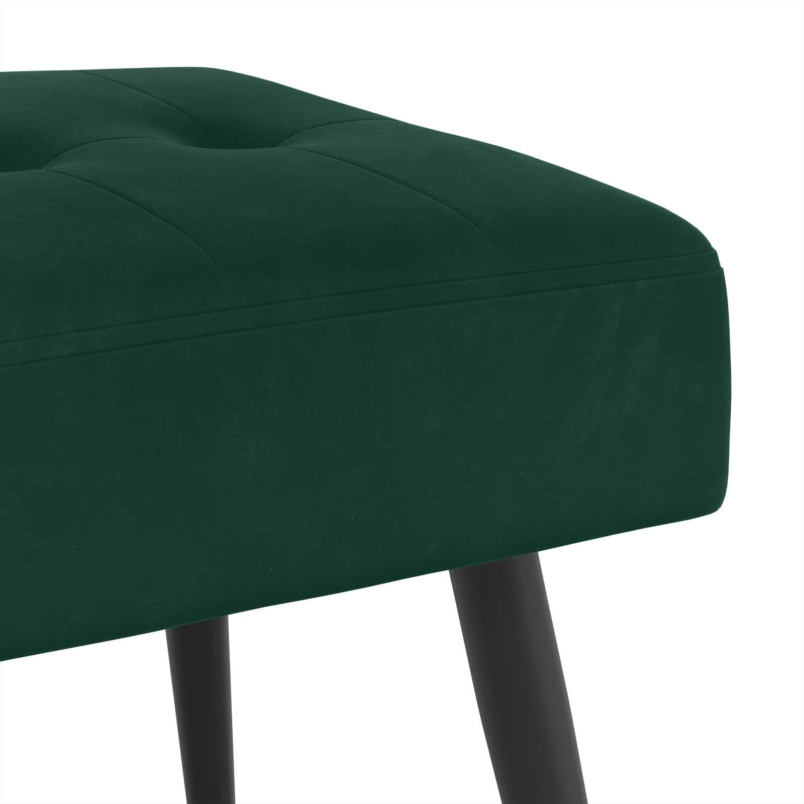 Klupa s gumbastim tkanjem Tamnozelena 110 x 40 x 46 cm Baršun