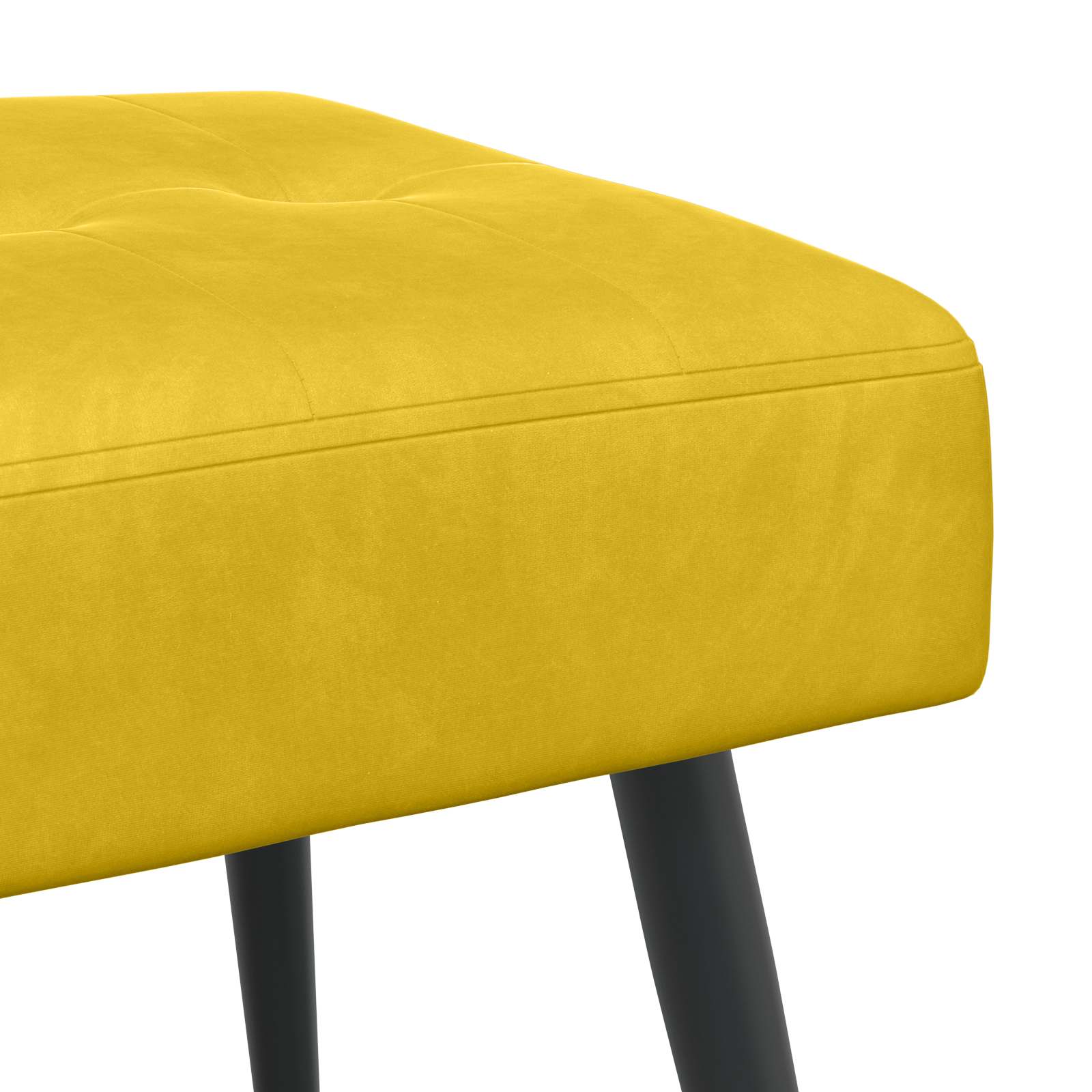 Klupa s gumbastim tkanjem Žuta 110 x 40 x 46 cm Baršun